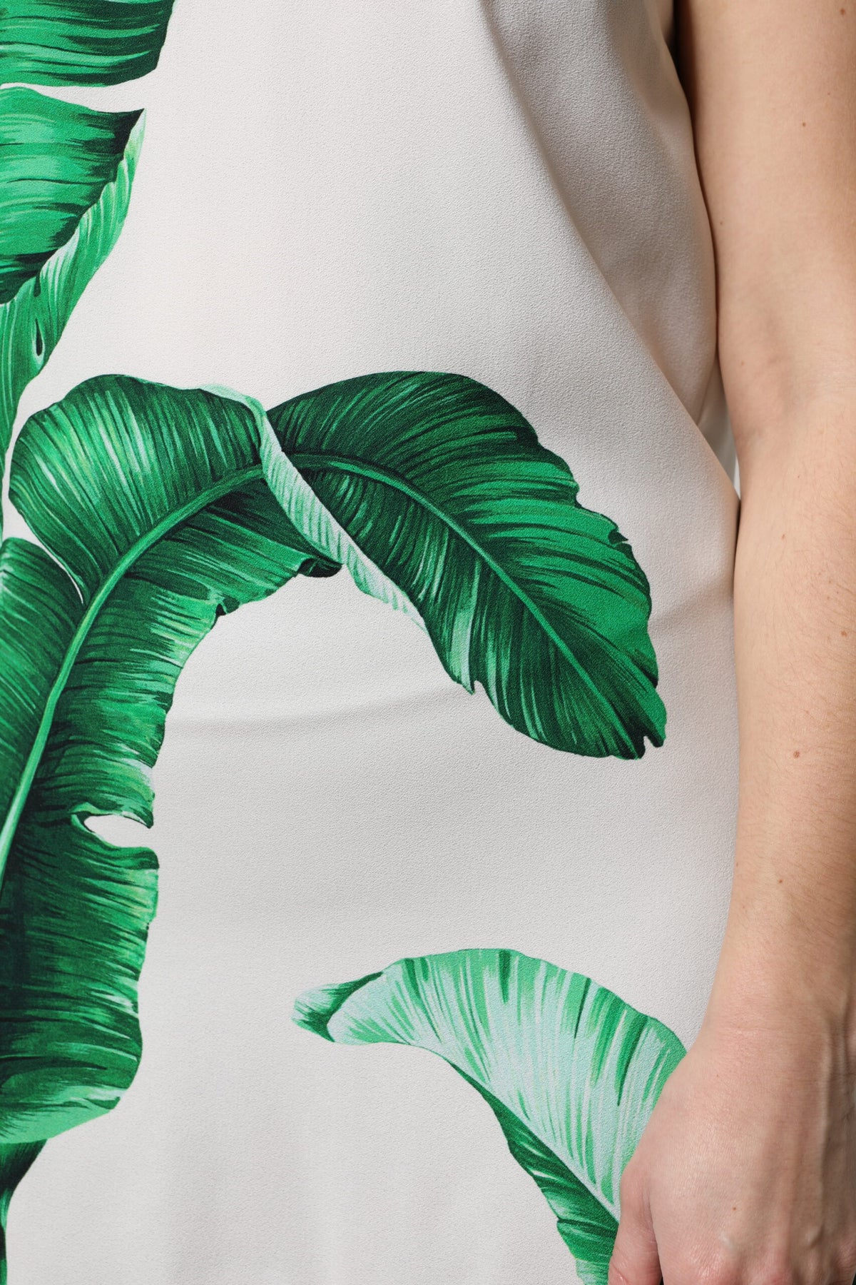 Dolce & Gabbana White Banana Leaf Print Tank Top, Luxurious Couture