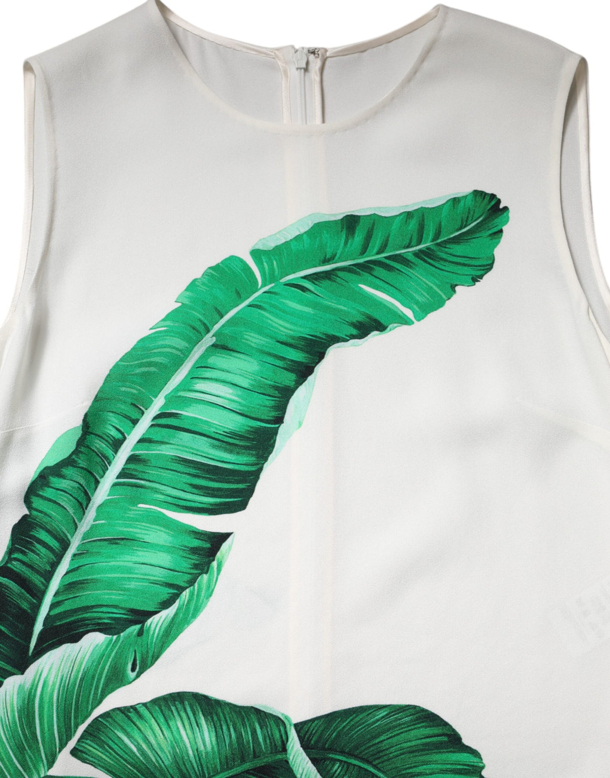 Dolce & Gabbana White Banana Leaf Print Tank Top - Exquisite Luxury