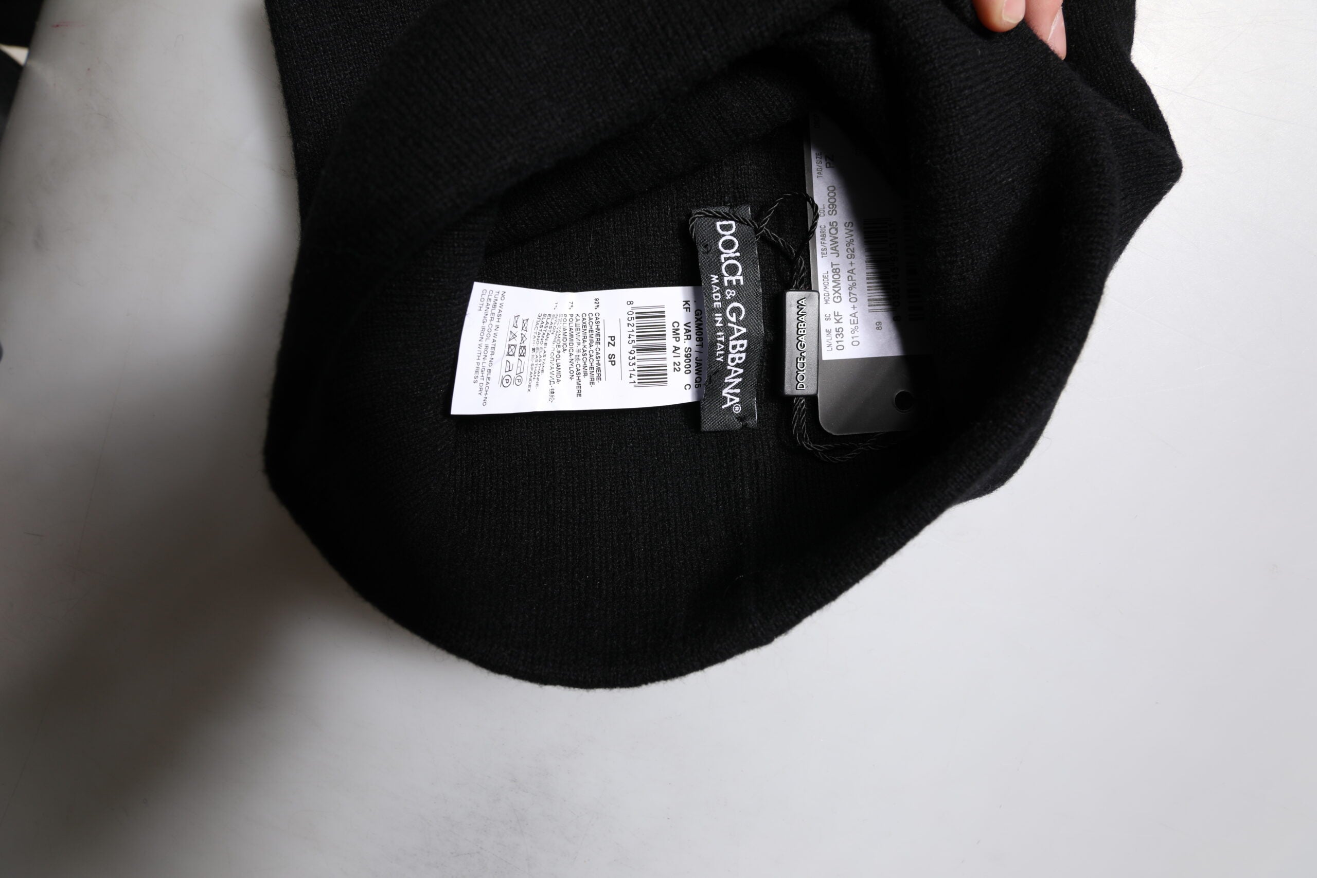 Dolce & Gabbana Black Cashmere DG Logo Square Handkerchief Scarf