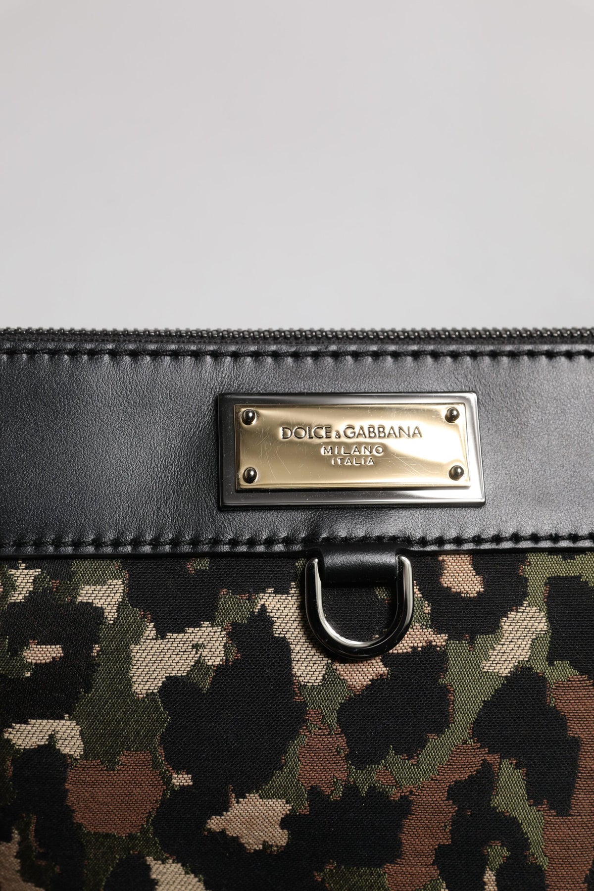 Dolce & Gabbana Multicolor Leopard Jacquard Pouch Bag Luxury