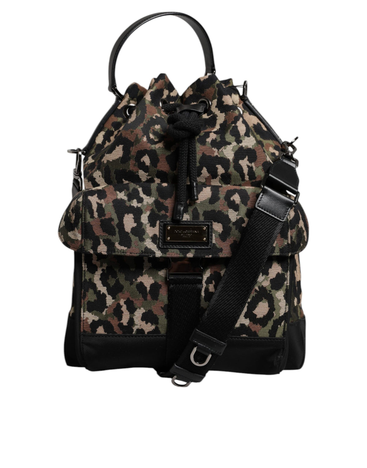 Discover the Dolce & Gabbana Multicolor Leopard Cotton Shoulder Bucket Bag, a luxurious blend of exquisite materials, perfect for the discerning individual who embodies elegance and confidence.