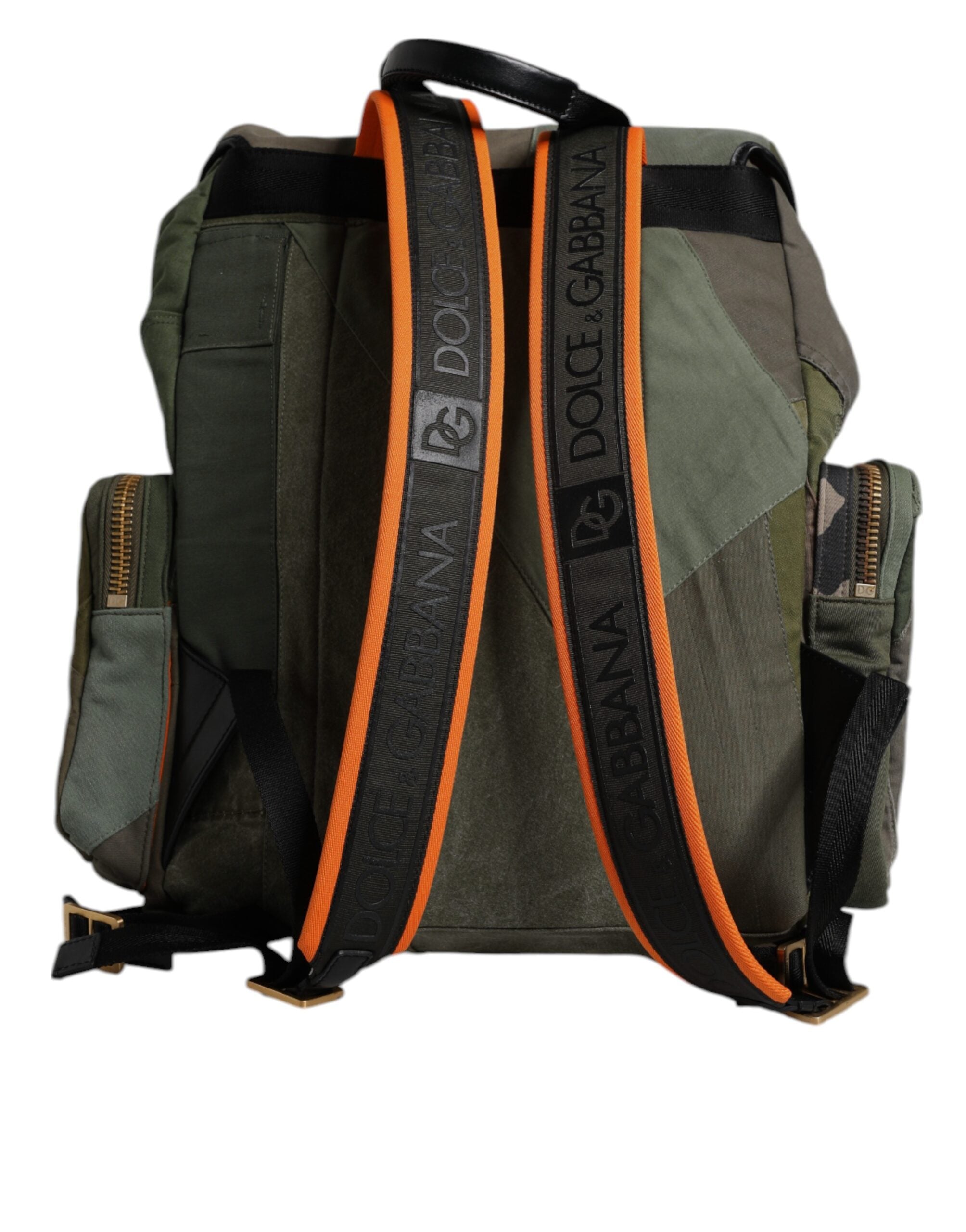 Dolce & Gabbana Military Green Patchwork Travel Backpack - Luxury