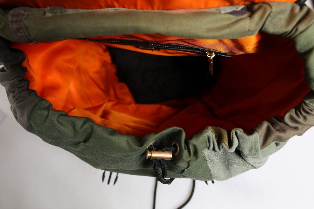 Dolce & Gabbana Military Green Patchwork Backpack - Artisanal Luxury