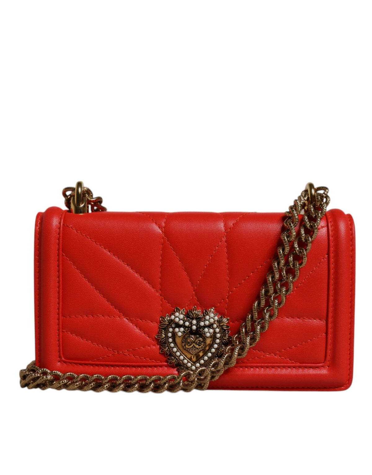 Dolce & Gabbana Red Quilted Devotion Crossbody Bag - Luxury Redefined