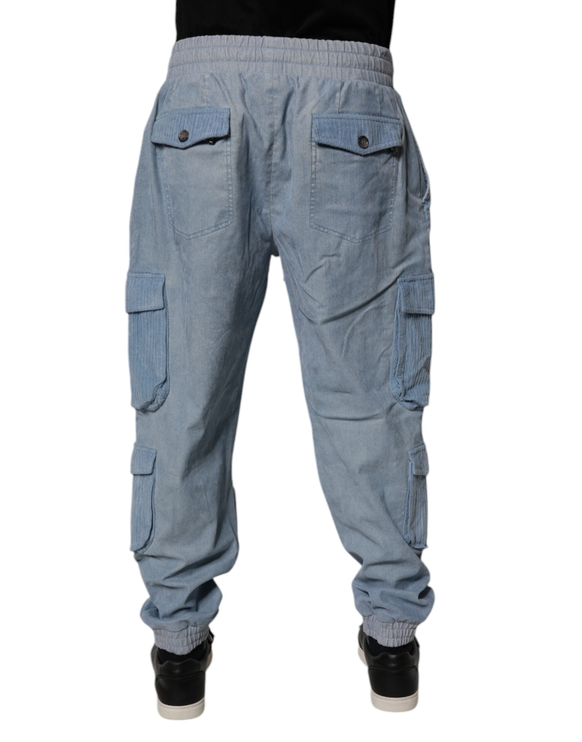 Dolce & Gabbana Light Blue Cotton Jogger Cargo Men Denim Pants