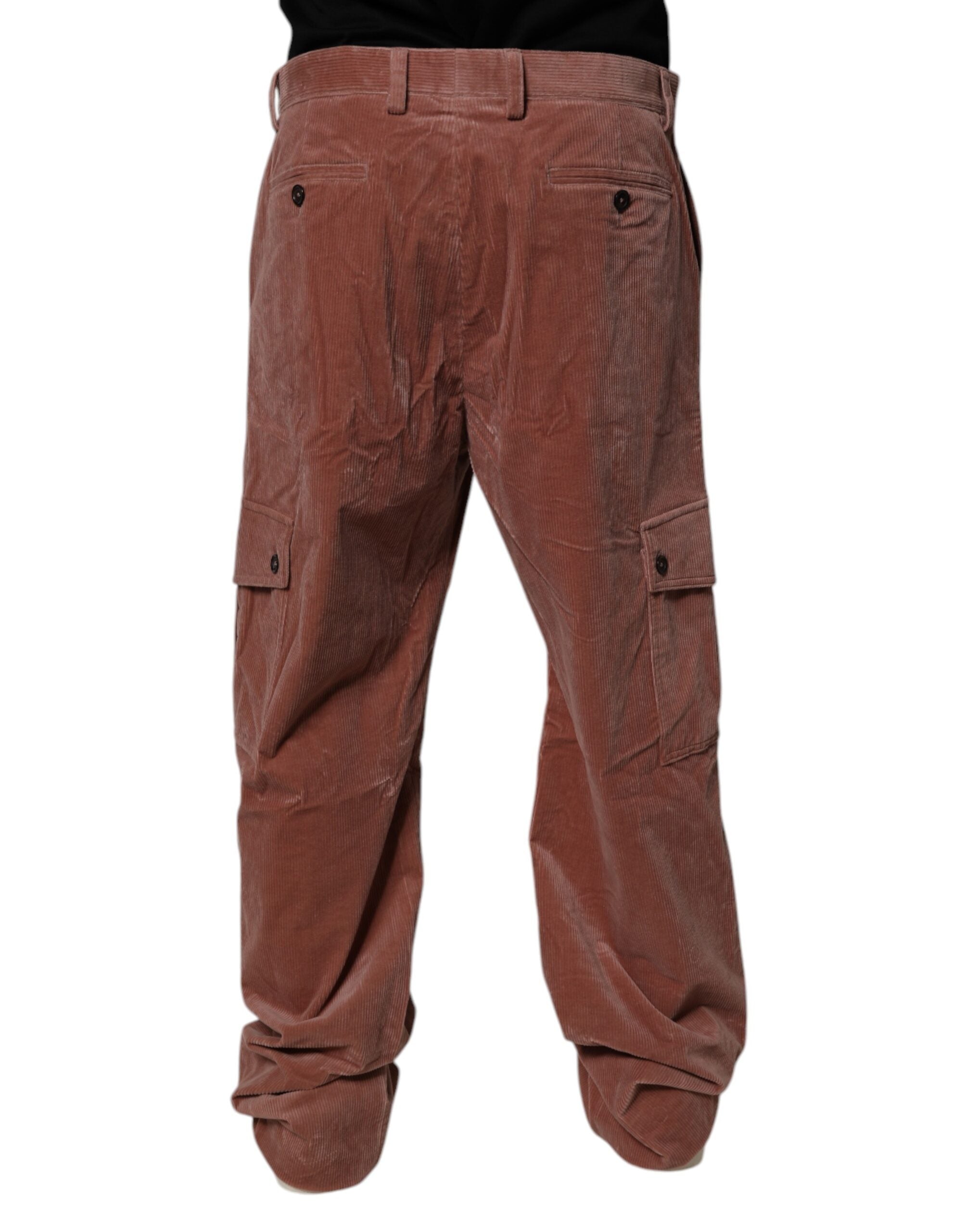 Dolce & Gabbana Brown Corduroy Cotton Cargo Men Denim Jeans