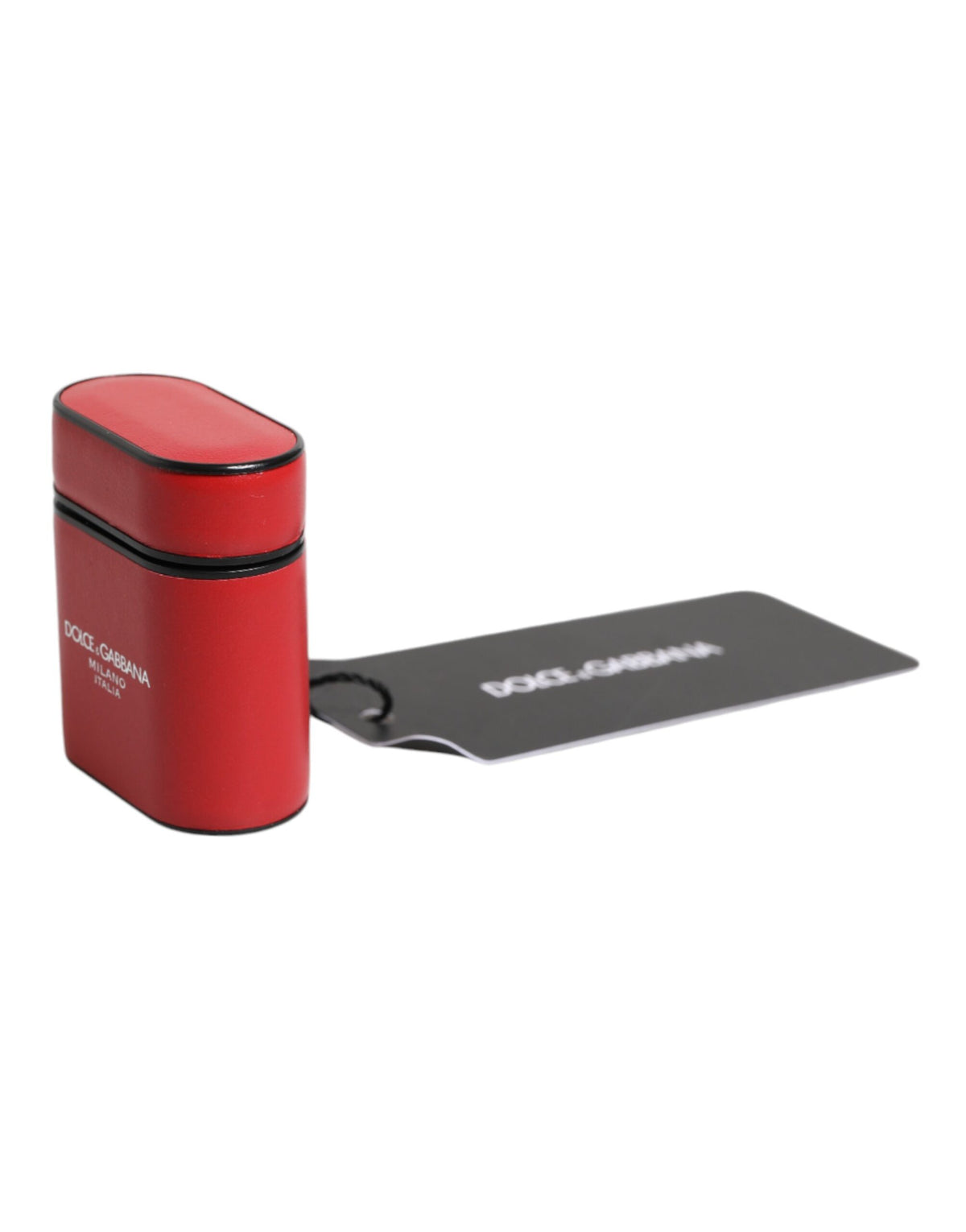 Indulge in the exquisite allure of the Dolce & Gabbana Red Calfskin Leather Airpods Case, a symbol of Italian craftsmanship that elevates your accessory game with elegance.