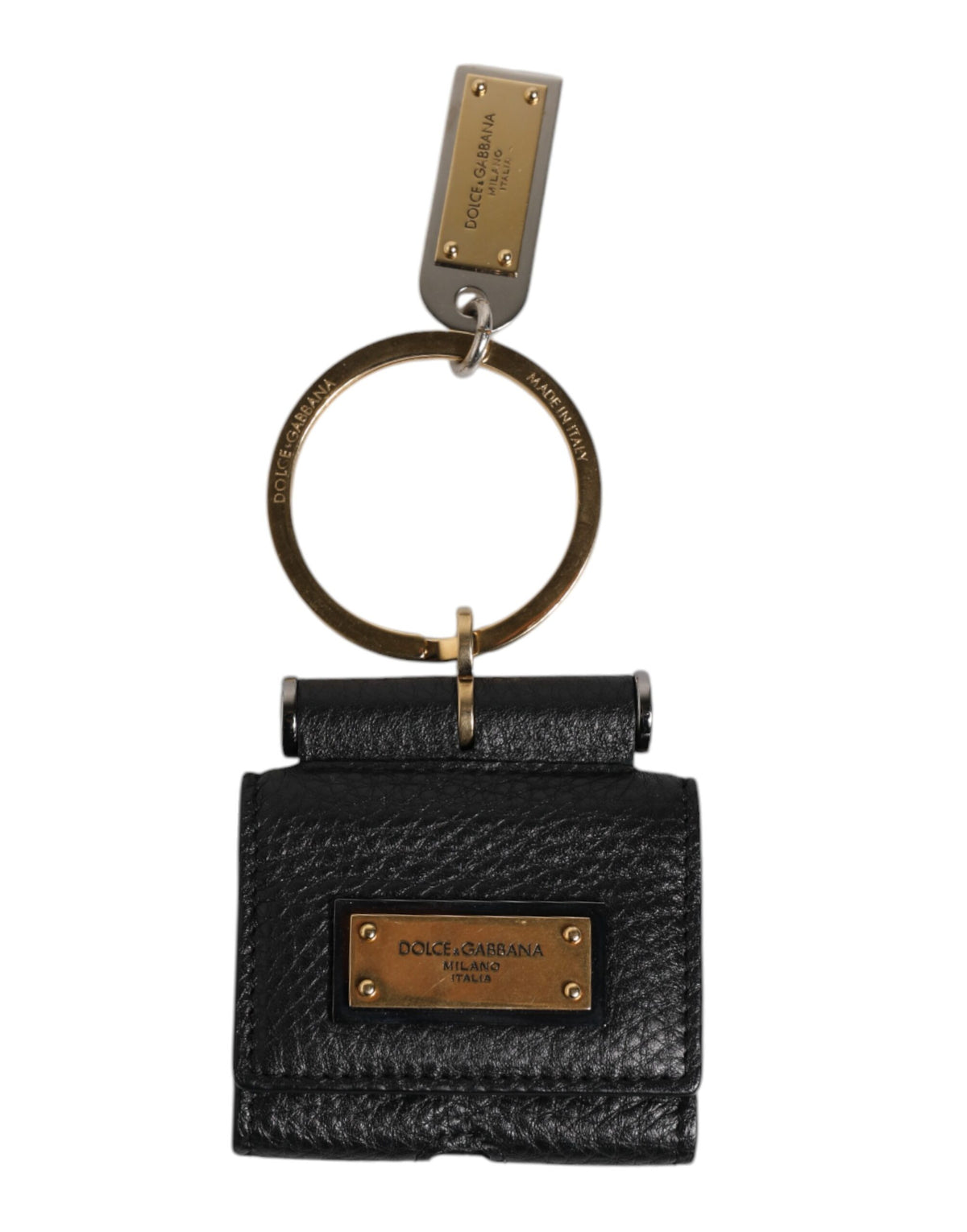 Discover the Dolce & Gabbana Black Leather Strap Airpods Case, an exquisite blend of Italian craftsmanship and opulent design, elevating your everyday essentials with timeless elegance.