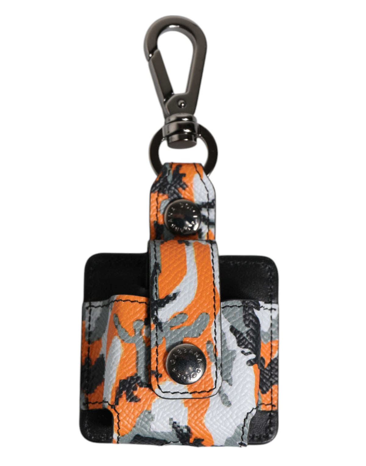 Indulge in the exquisite Dolce & Gabbana Multicolor Camouflage Leather Airpods Case, a luxurious blend of artisanal craftsmanship and bold design, perfect for the discerning individual.
