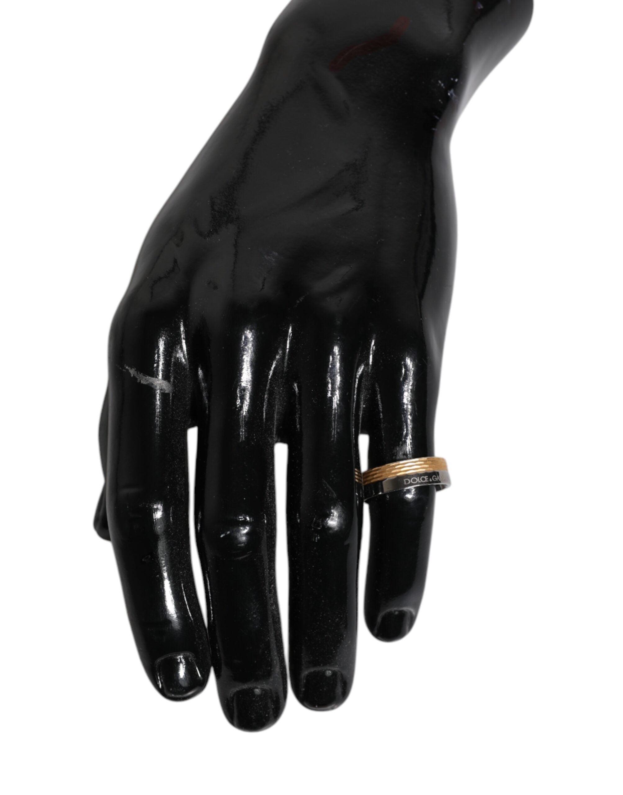 Dolce & Gabbana Gold Silver Tone DG Logo Ring - Timeless Luxury