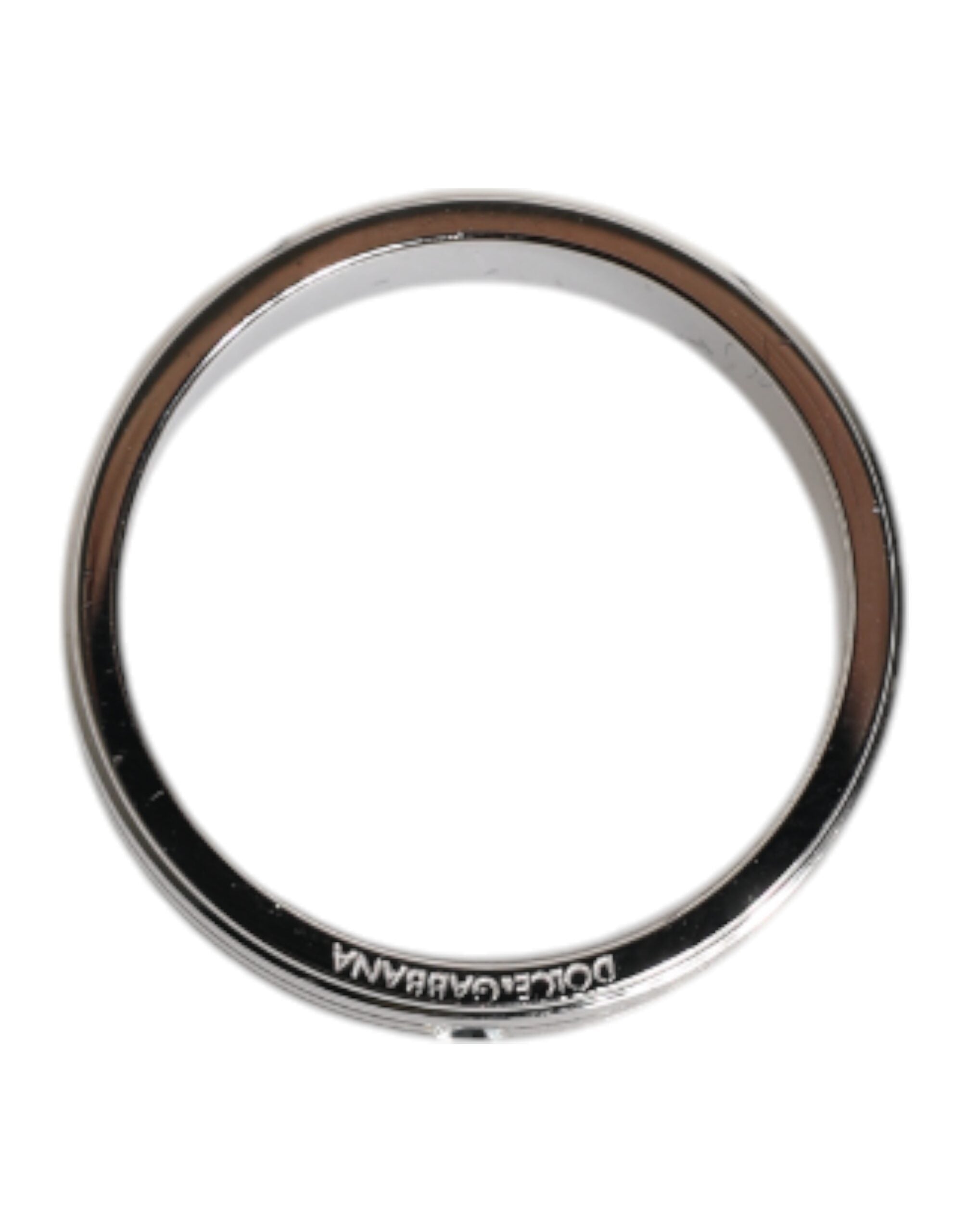 Dolce & Gabbana Silver Tone Brass Clear Crystal DG Logo Ring