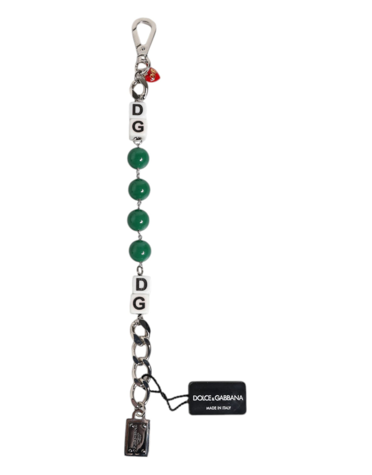 Discover the Dolce & Gabbana Silver Tone Brass Bead Dice Logo Embellish Charm Bracelet, a masterpiece of Italian craftsmanship that embodies timeless elegance and luxury.