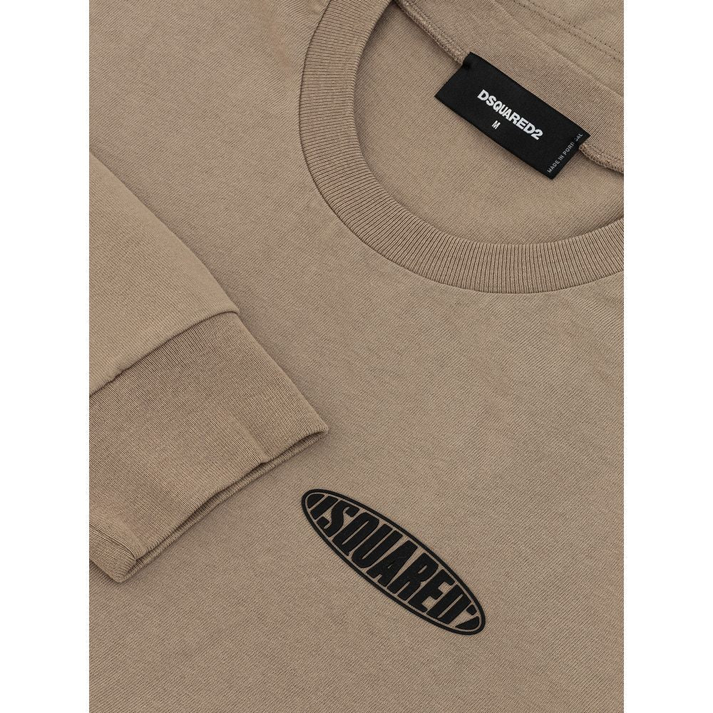 Experience the epitome of luxury with the Dsquared² Beige Cotton T-Shirt, where exquisite craftsmanship meets contemporary elegance for a timeless statement.