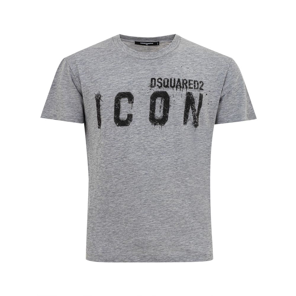 Discover the Dsquared² Gray Cotton T-Shirt, a masterpiece of 100% cotton elegance, blending luxurious comfort with striking design for the discerning individual.