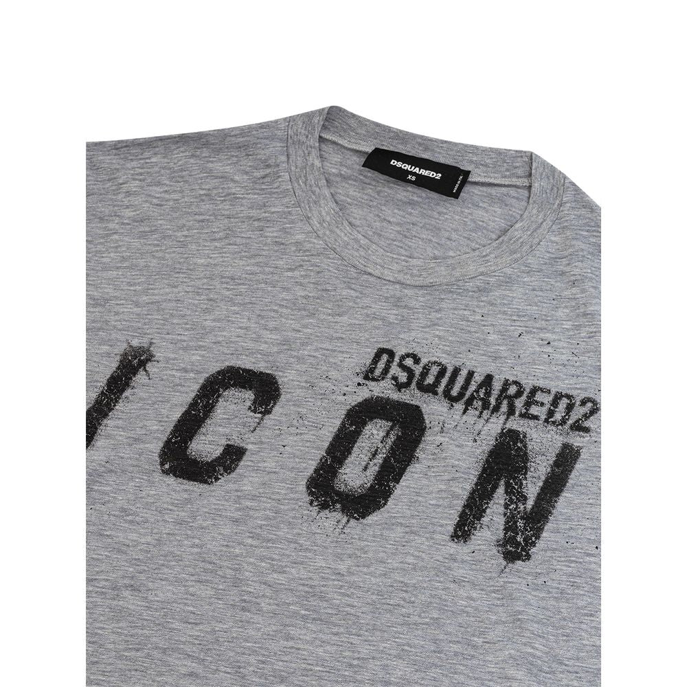 Elevate your style with the Dsquared² Gray Cotton T-Shirt, a luxurious blend of comfort and sophistication, showcasing exquisite craftsmanship and a striking logo print.