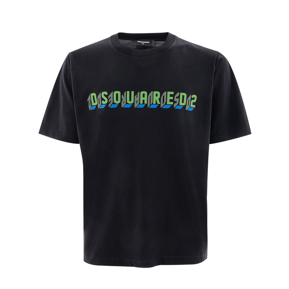 Elevate your wardrobe with the Dsquared² Black Cotton T-Shirt, a luxurious blend of comfort and sophistication, perfect for those who embody timeless elegance.