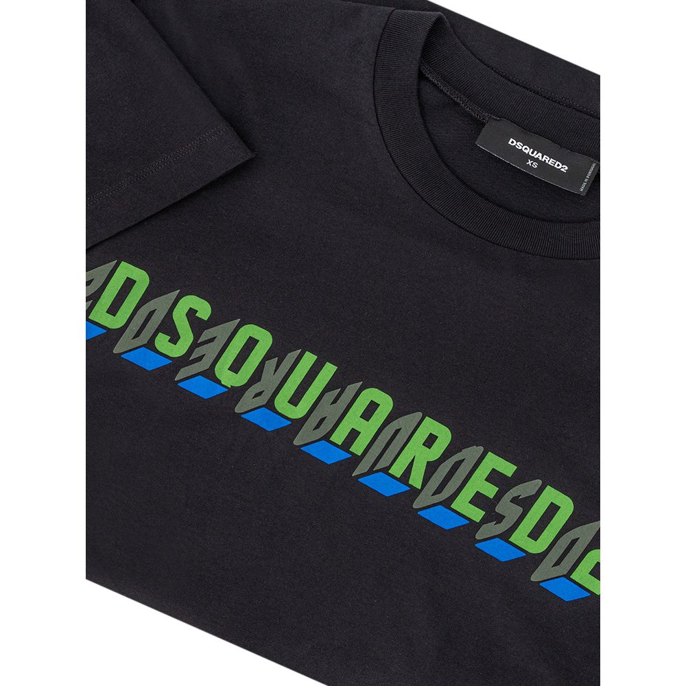 Elevate your wardrobe with the Dsquared² Black Cotton T-Shirt, a luxurious blend of comfort and sophistication, perfect for those who embody timeless elegance.