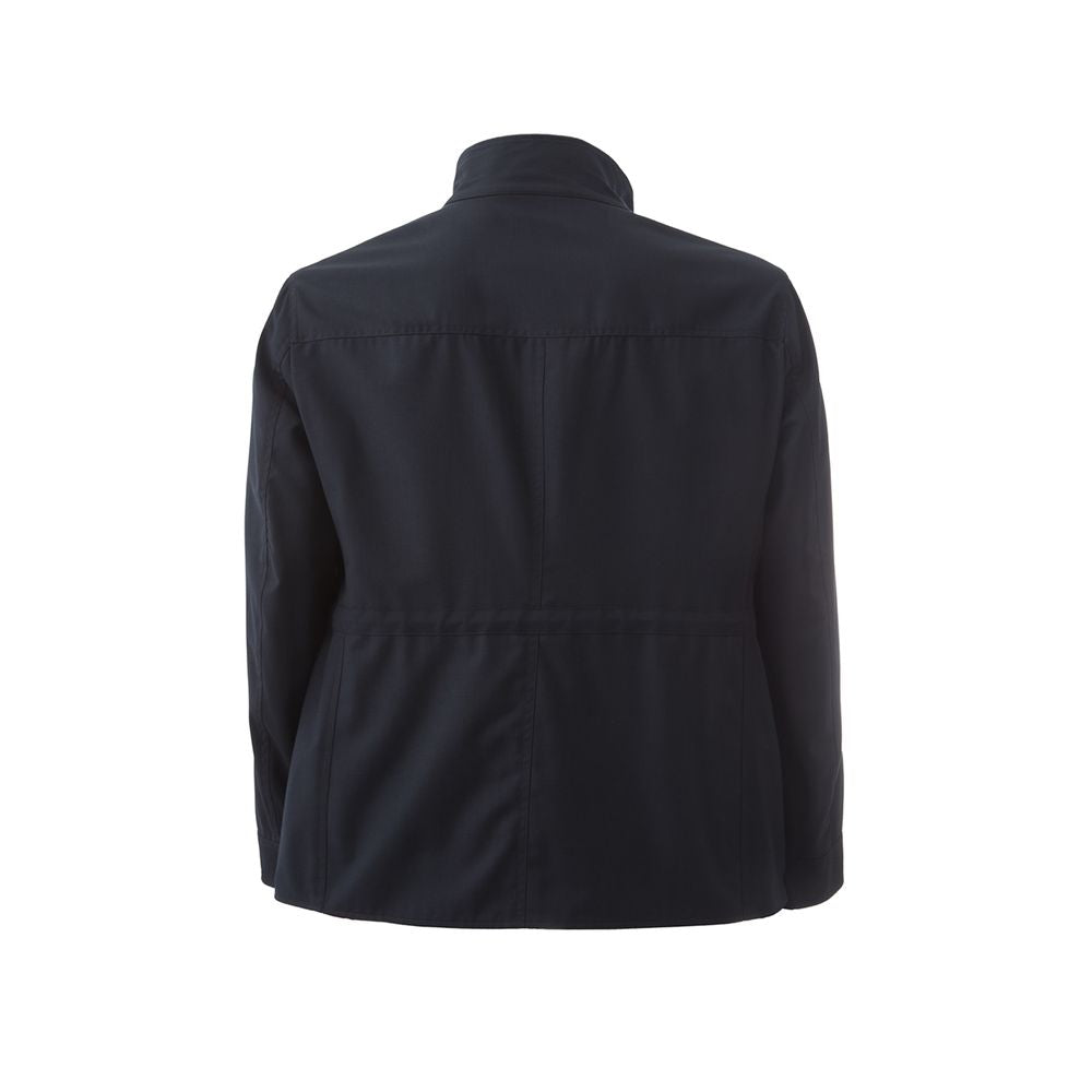 Lardini Blue Wool Coat - Reversible Luxury Outerwear