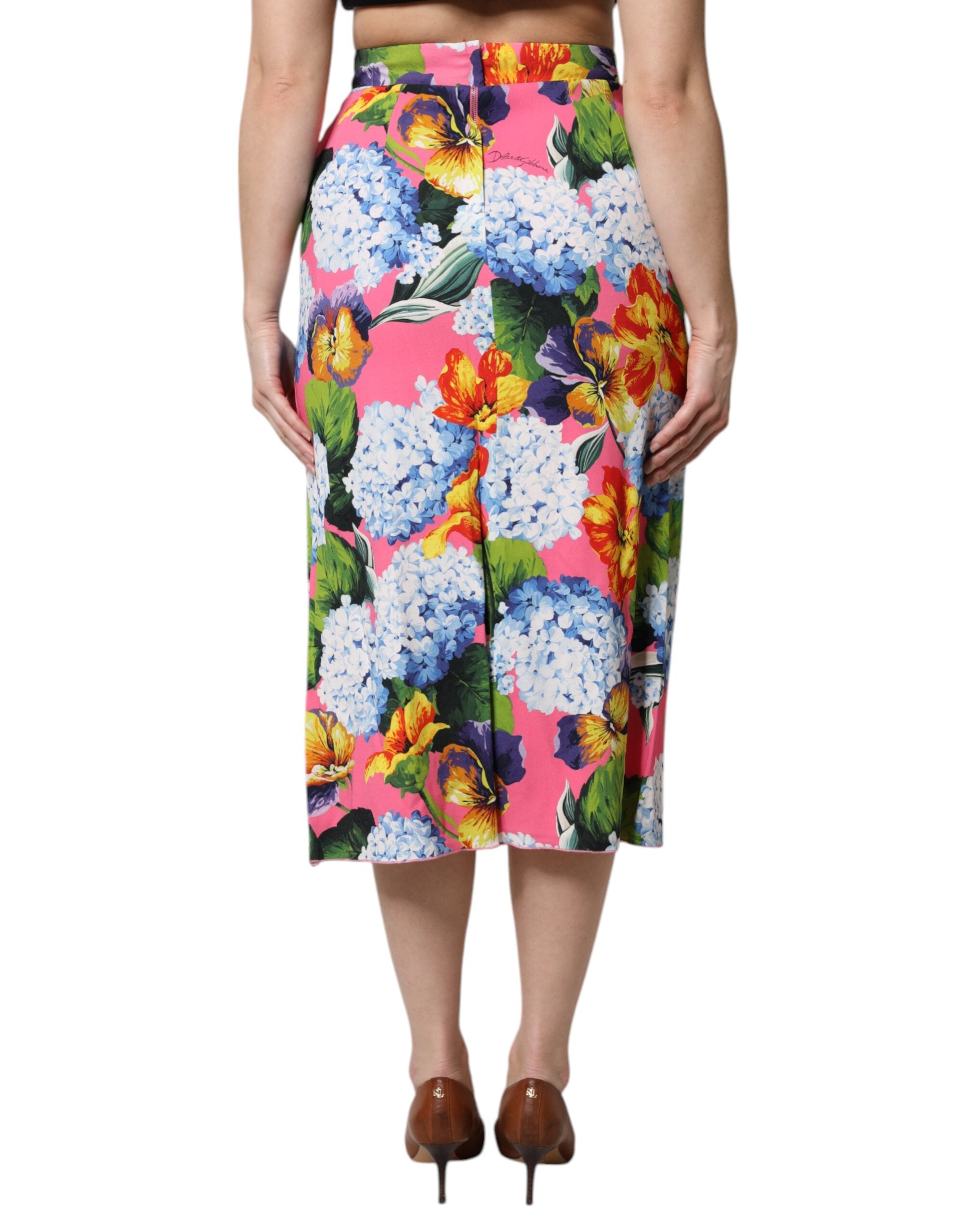 Dolce & Gabbana Floral High Waist Midi Skirt – Exquisite Elegance
