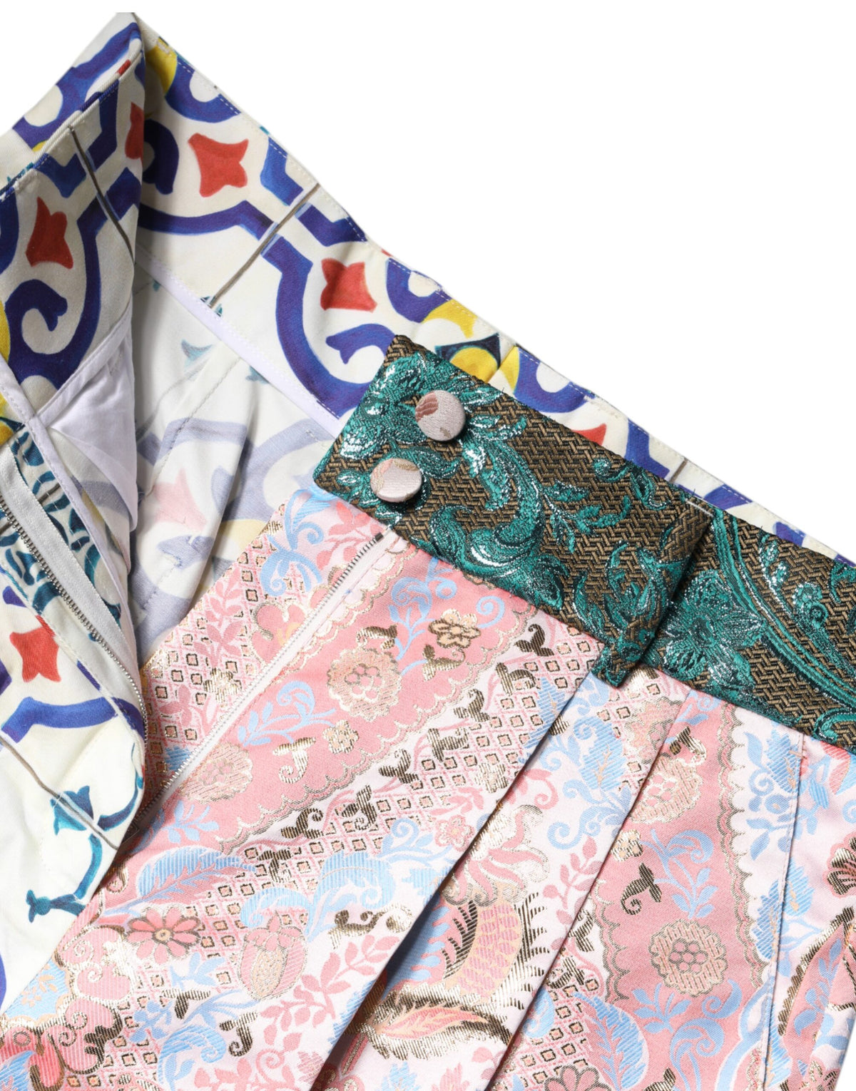 Indulge in the exquisite Dolce & Gabbana Multicolor Cotton Patchwork Hot Pants, where artisan craftsmanship meets luxury fashion, perfect for elevating any sophisticated ensemble.