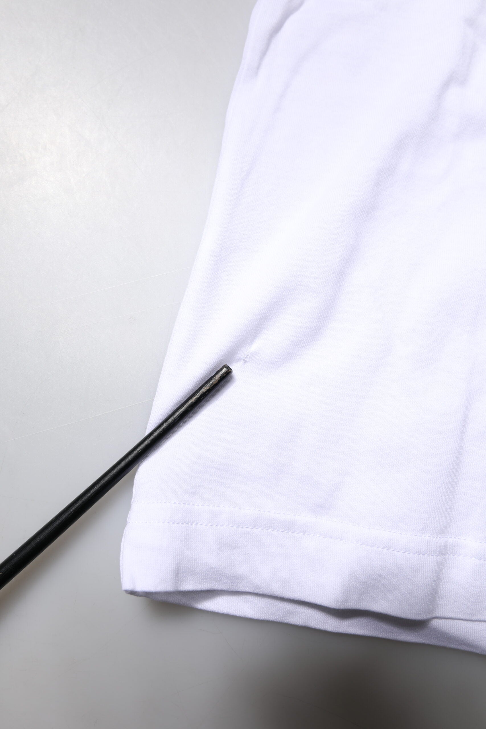 Dolce & Gabbana White Cotton Printed Round Neck Top T-shirt