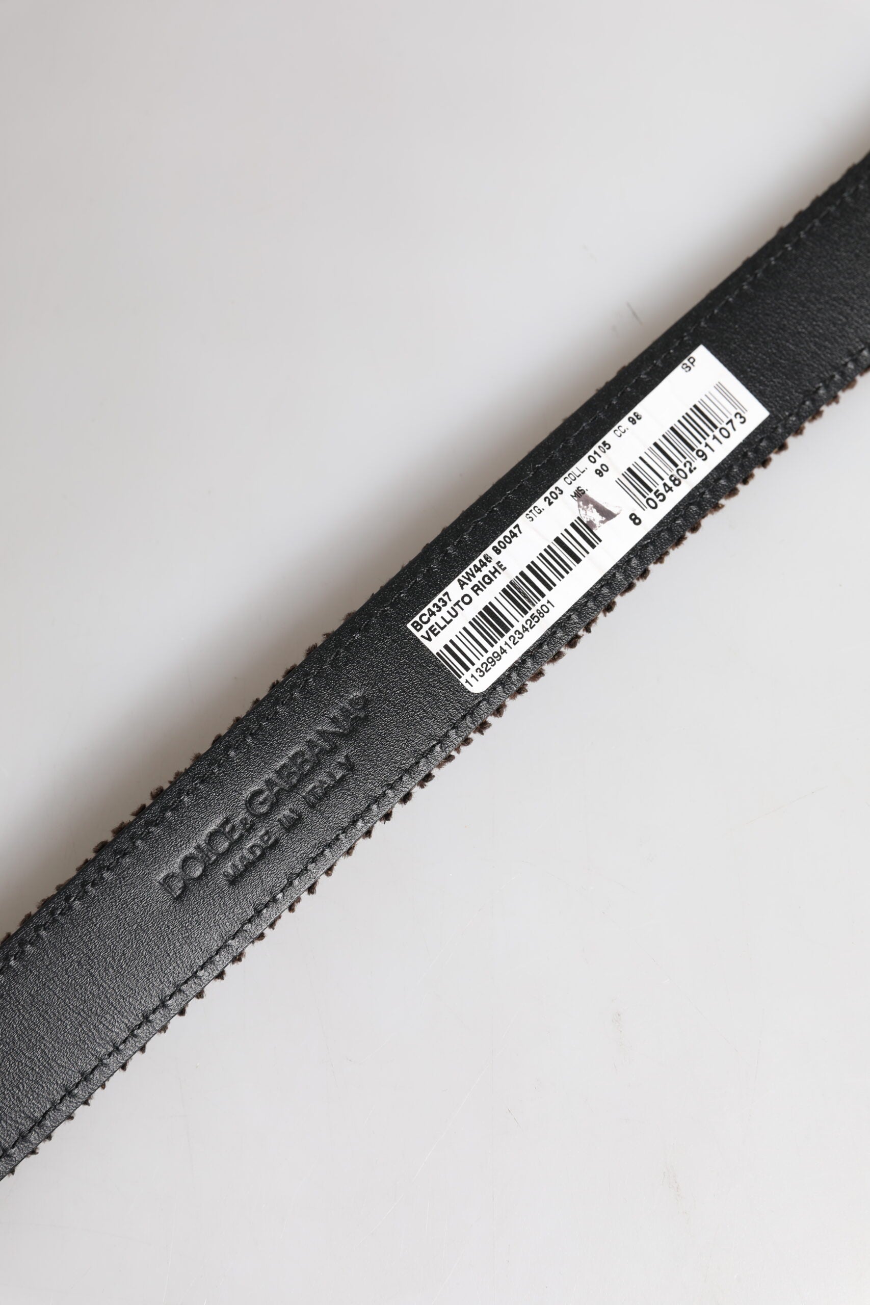 Dolce & Gabbana Brown Velvet Metal Buckle Classic Belt