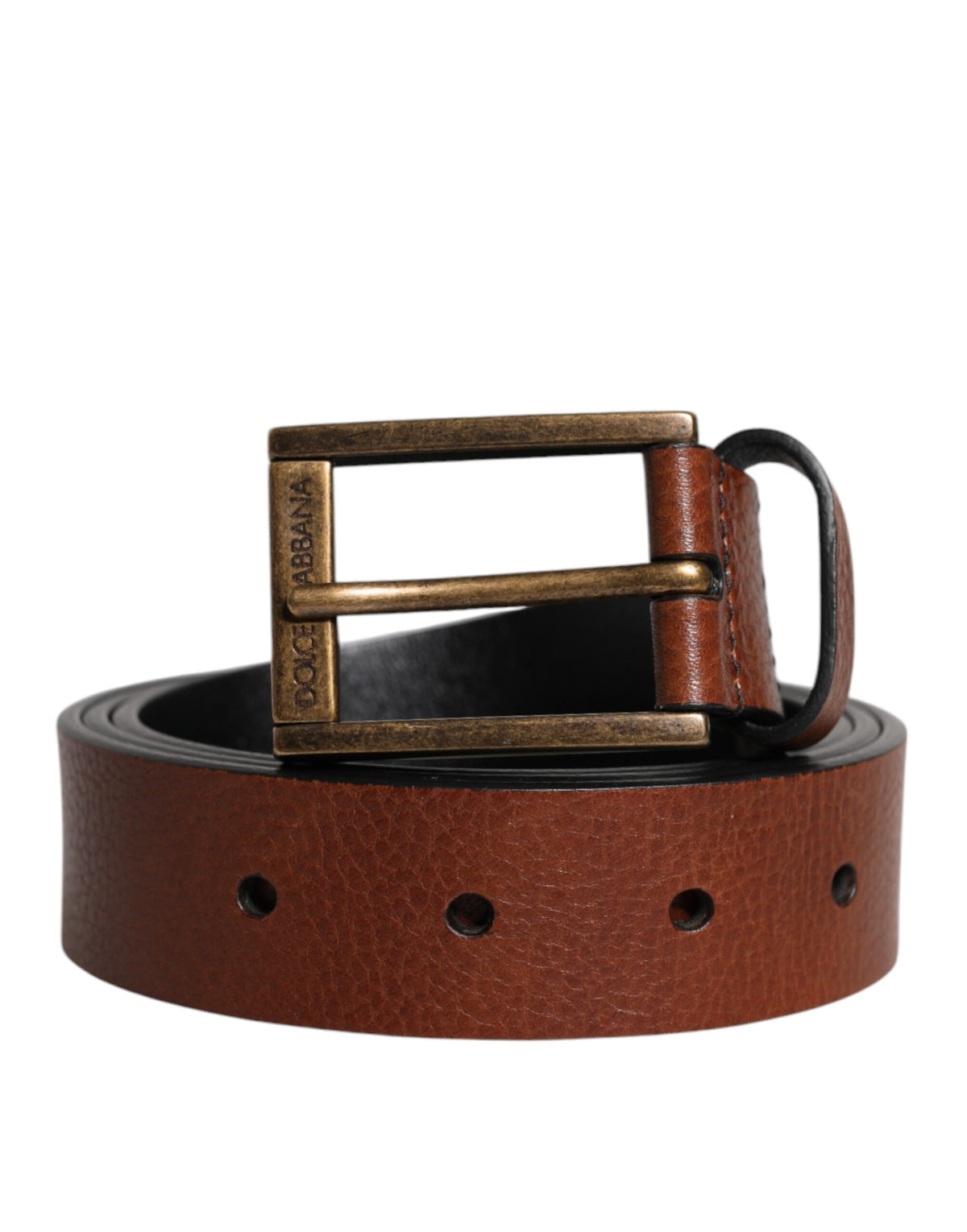 Elevate your style with the Dolce & Gabbana Brown Calf Leather Classic Metal Buckle Belt, a timeless accessory crafted in Italy that embodies exquisite artistry and luxurious sophistication.