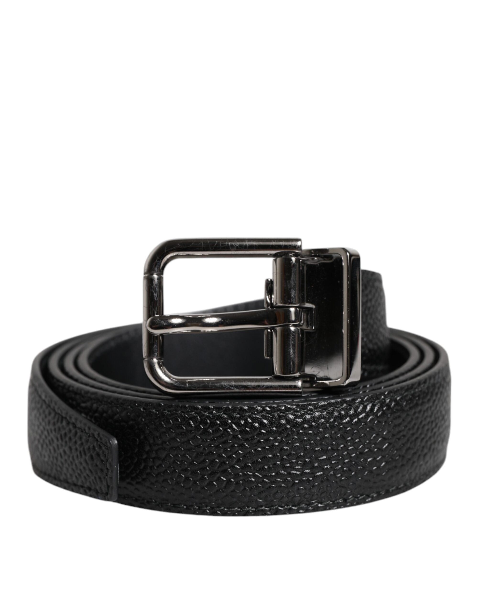 Dolce & Gabbana Classic Black Calf Leather Belt - Timeless Luxury