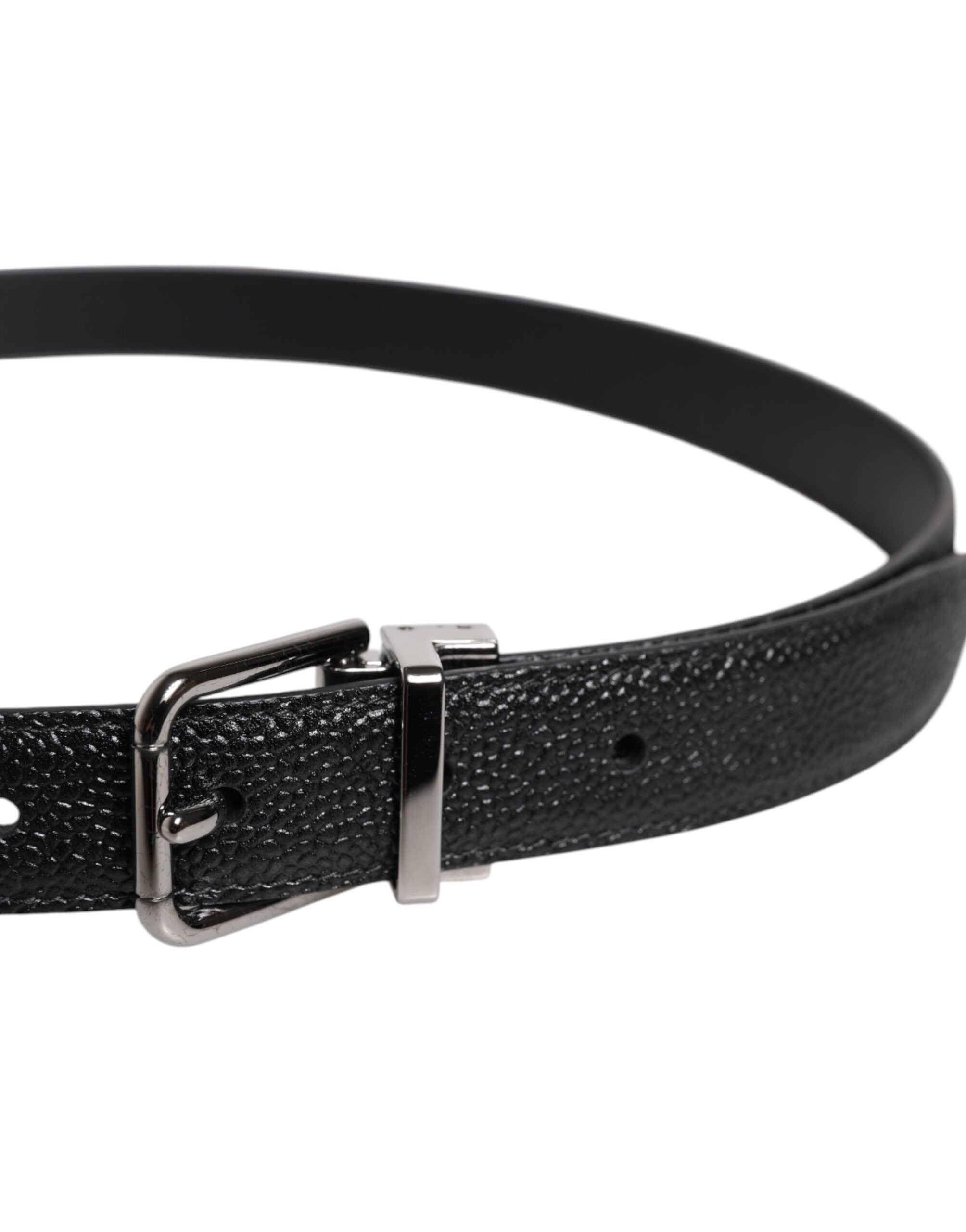 Dolce & Gabbana Black Calf Leather Classic Belt - Timeless Luxury