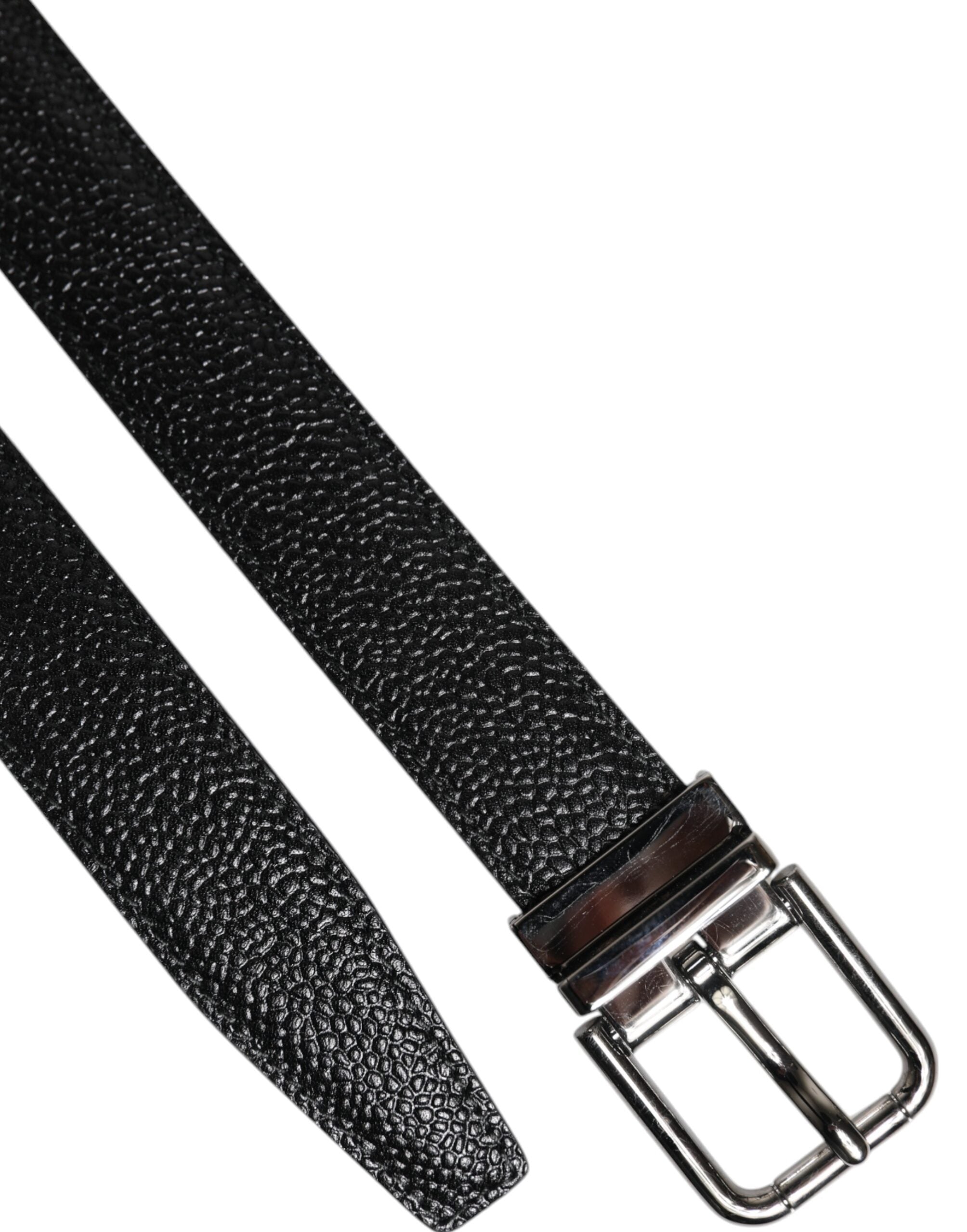 Dolce & Gabbana Classic Metal Buckle Belt in Black Calf Leather