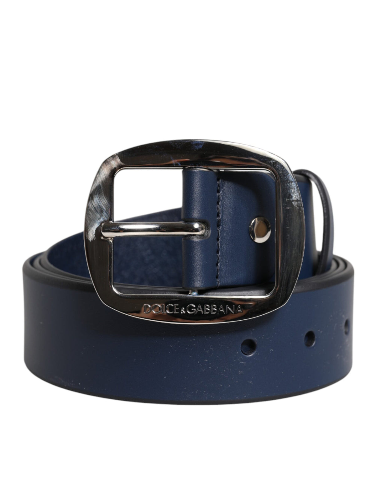 Elevate your style with the Dolce & Gabbana Blue Calf Leather Classic Metal Buckle Belt, a luxurious statement of exquisite Italian craftsmanship and timeless elegance.