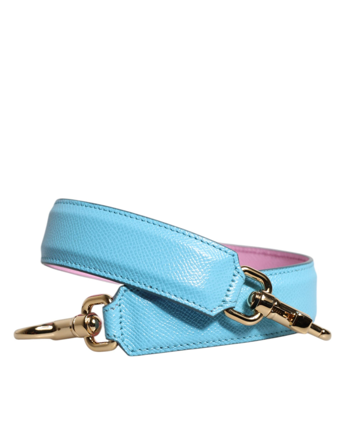Indulge in the exquisite Dolce & Gabbana Pink Blue Leather Handle Bag Shoulder Strap, crafted from 100% leather, embodying luxury and sophistication for the discerning individual.