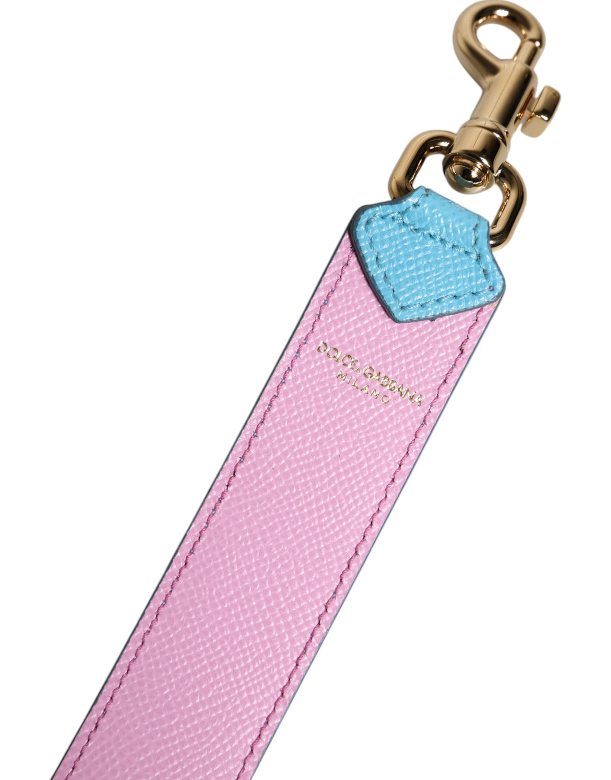 Elevate your style with the Dolce & Gabbana Pink Blue Leather Handle Bag Shoulder Strap, a luxurious blend of exquisite craftsmanship and timeless elegance, perfect for the discerning individual.