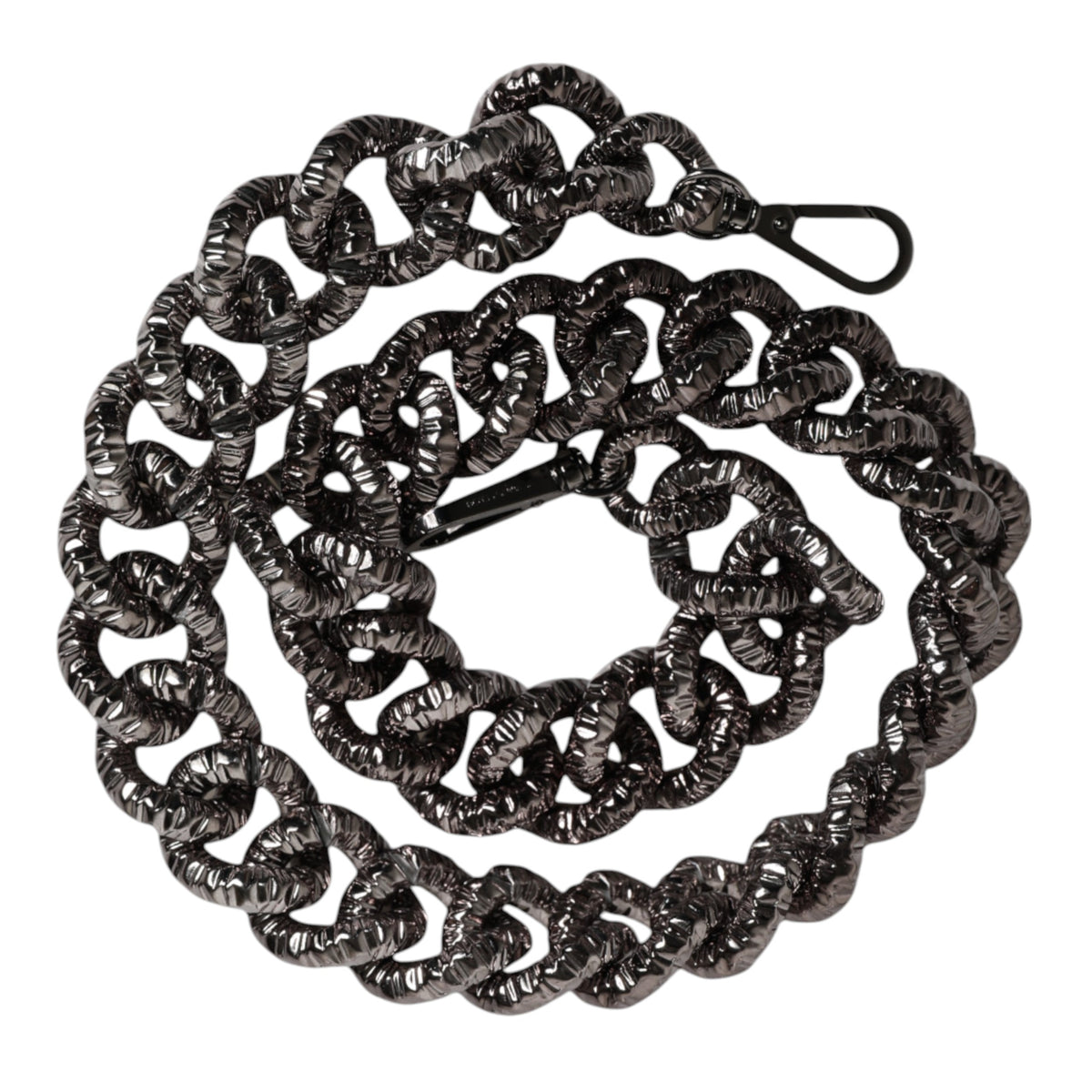 Elevate your style with the Dolce & Gabbana Black Chain Logo Engraved Bag Shoulder Strap, a symbol of Italian luxury and exquisite craftsmanship for the discerning fashionista.