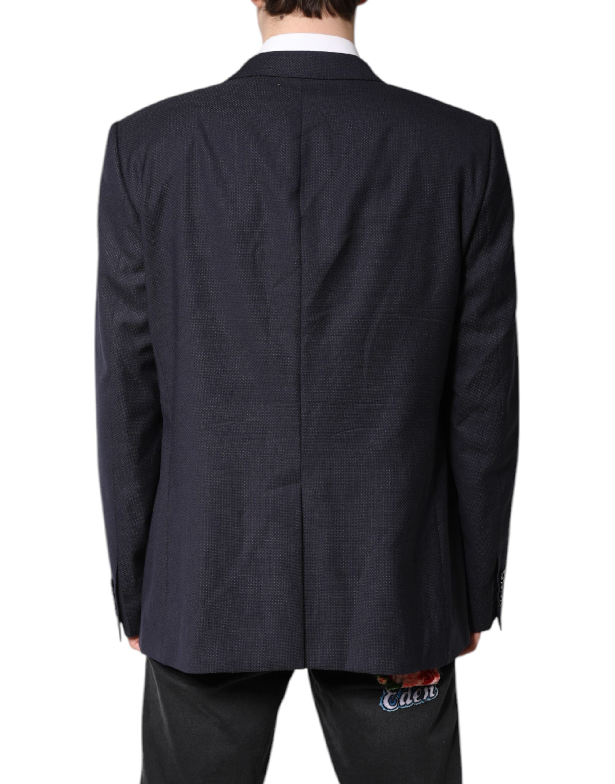 Dolce & Gabbana Black Wool Single Breasted Coat Blazer Suit