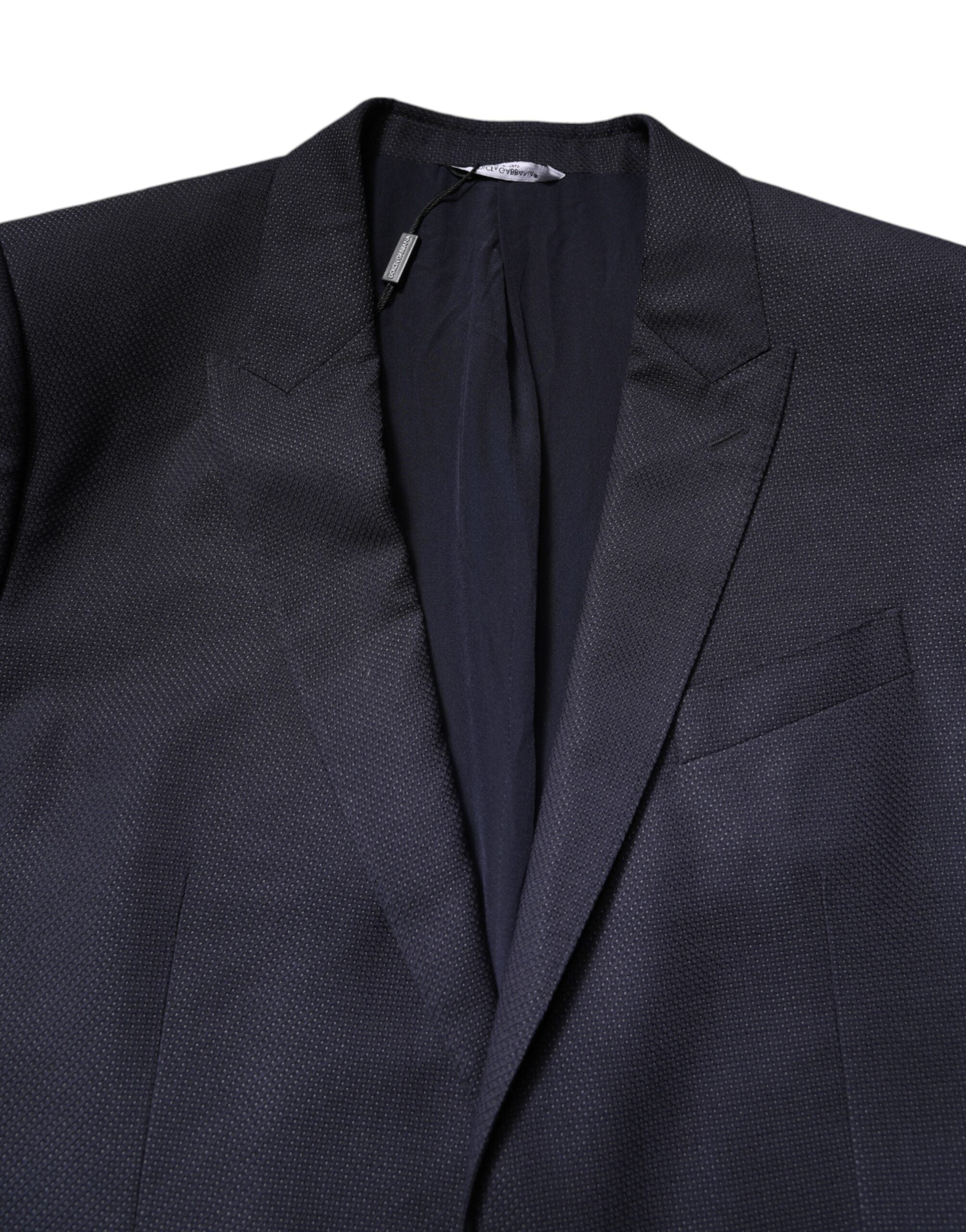 Dolce & Gabbana Black Wool Single Breasted Coat Blazer Suit