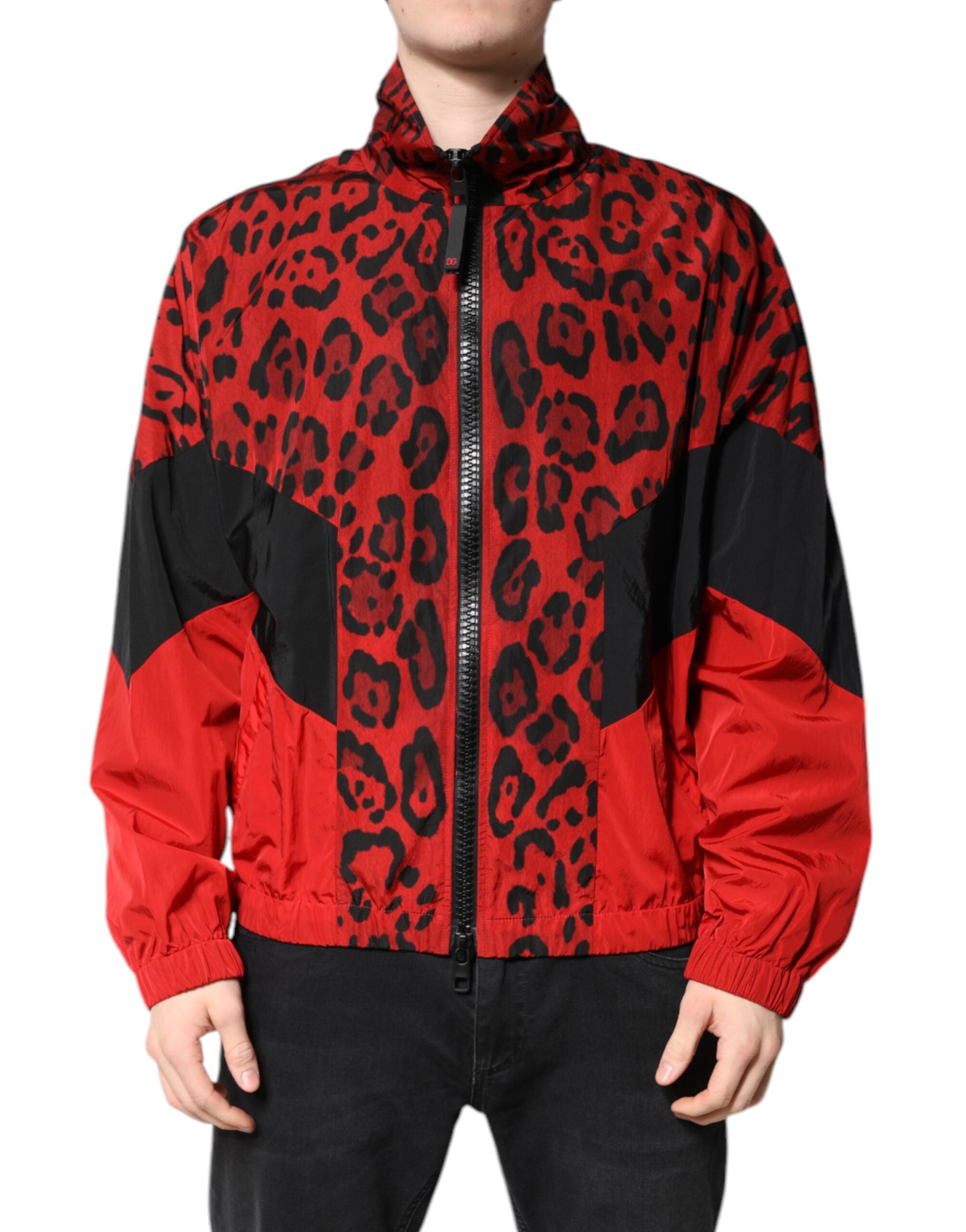 Dolce & Gabbana Red Leopard Bomber Jacket - Luxury Statement Piece