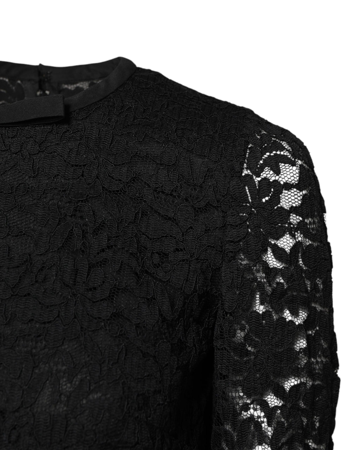 Indulge in the exquisite allure of Dolce & Gabbana's Black Lace STAFF Top, where luxurious floral lace meets impeccable craftsmanship for timeless elegance.