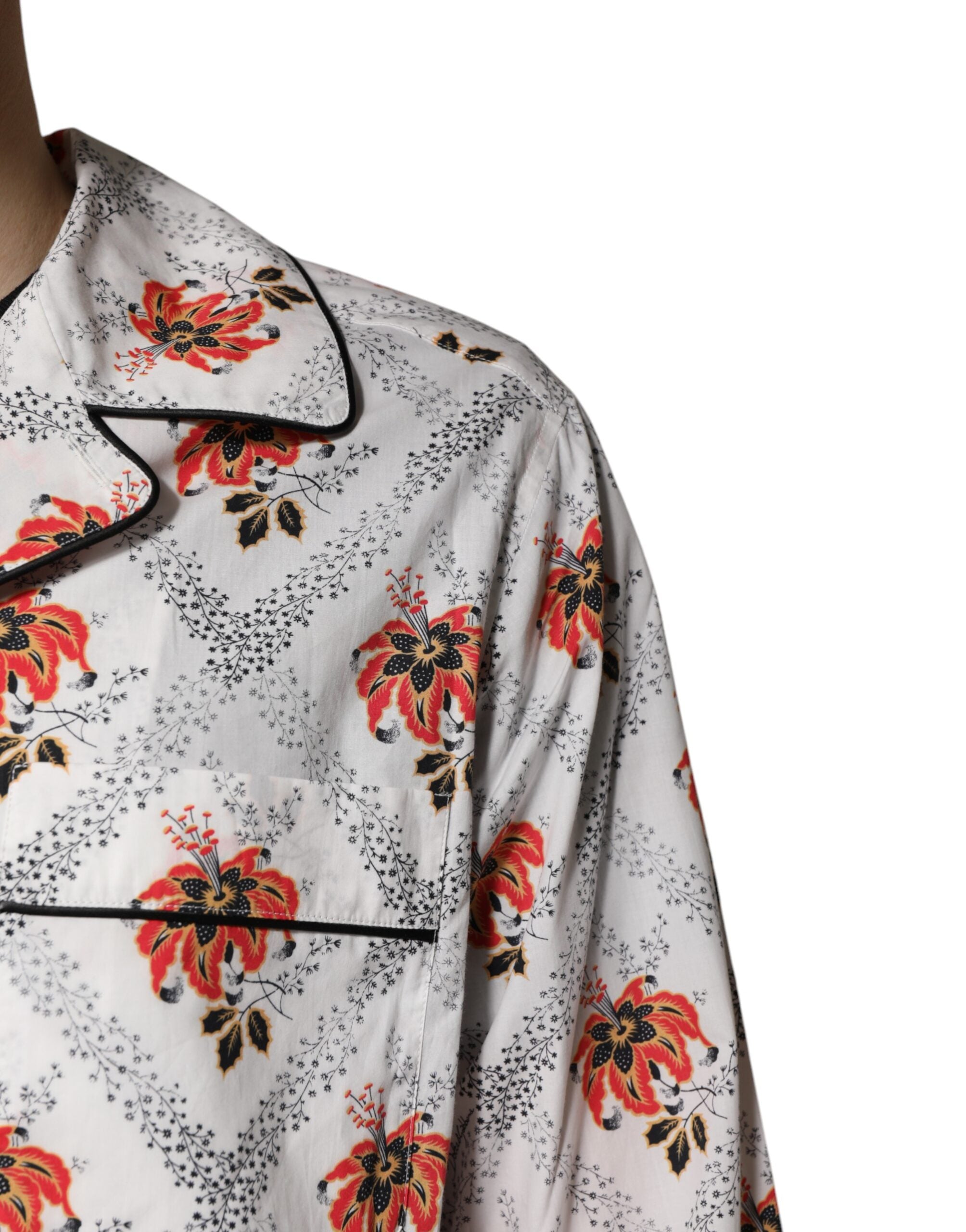 Dolce & Gabbana Floral Print Cotton Pajama Set - Luxurious Sleepwear