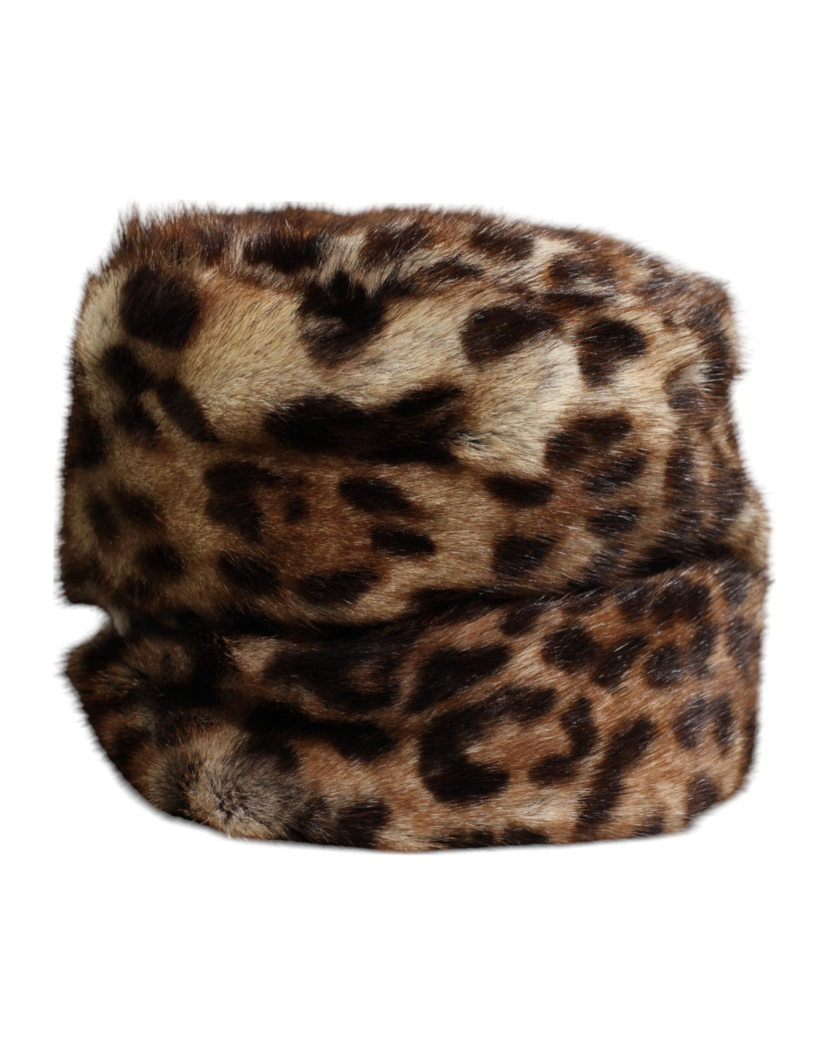Indulge in the Dolce & Gabbana Brown Leopard Faux Fur Bucket Hat, a symbol of luxury and sophistication, designed for those who embrace elegance and allure.