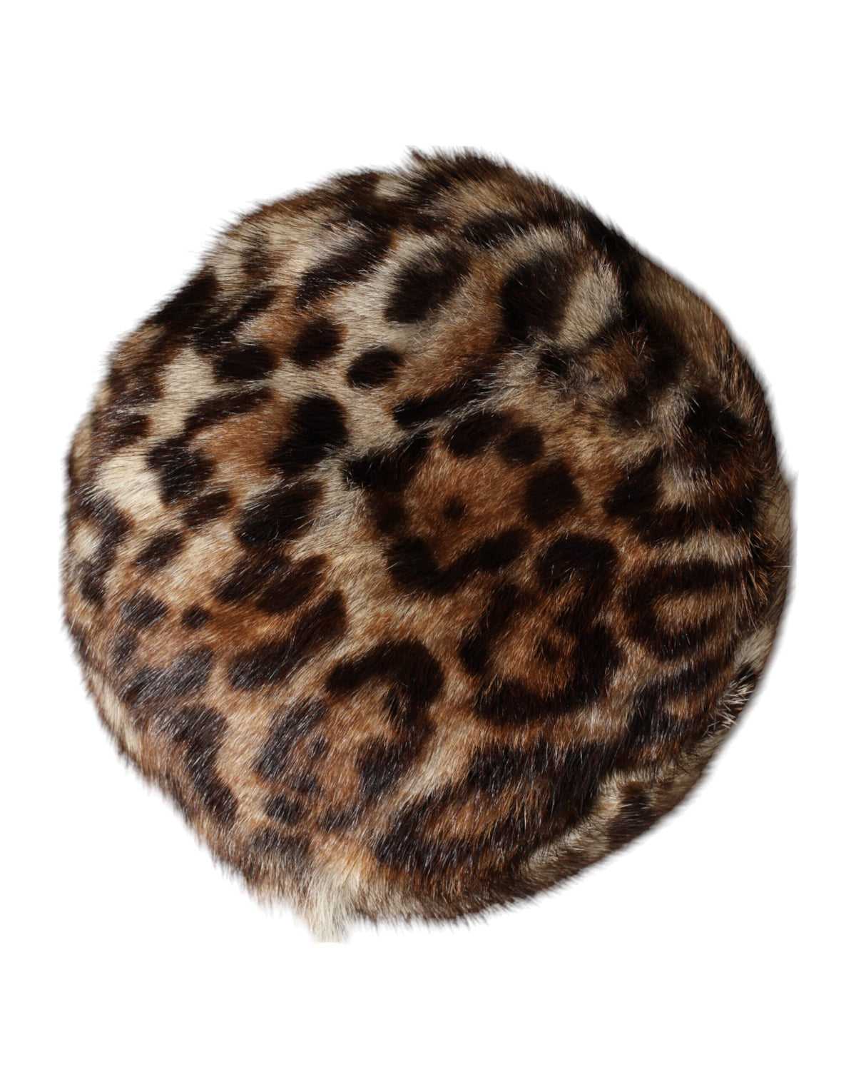Indulge in the exquisite Dolce & Gabbana Brown Leopard Faux Fur Bucket Hat, a luxurious statement piece that embodies sophistication and effortless chic for the discerning fashionista.