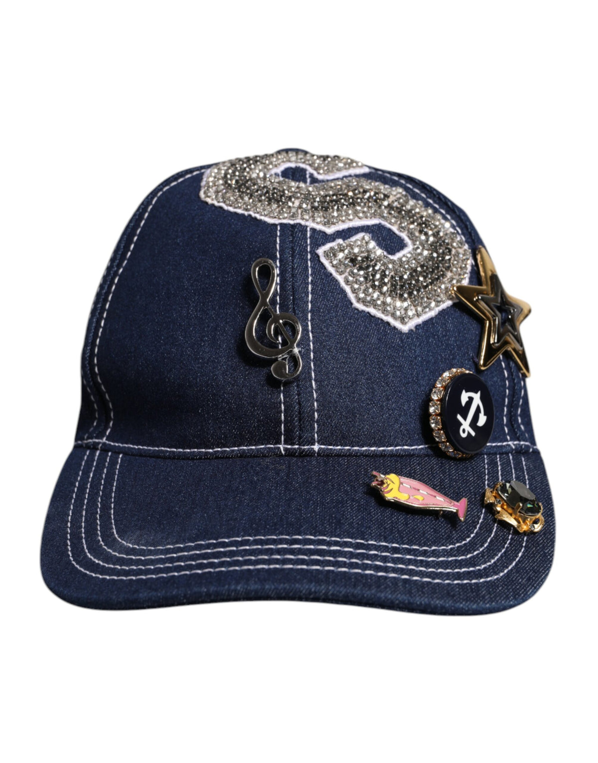 Elevate your style with the Dolce & Gabbana Blue Crystal Embellishment Baseball Cap, a luxurious blend of premium cotton and exquisite craftsmanship, perfect for any occasion.
