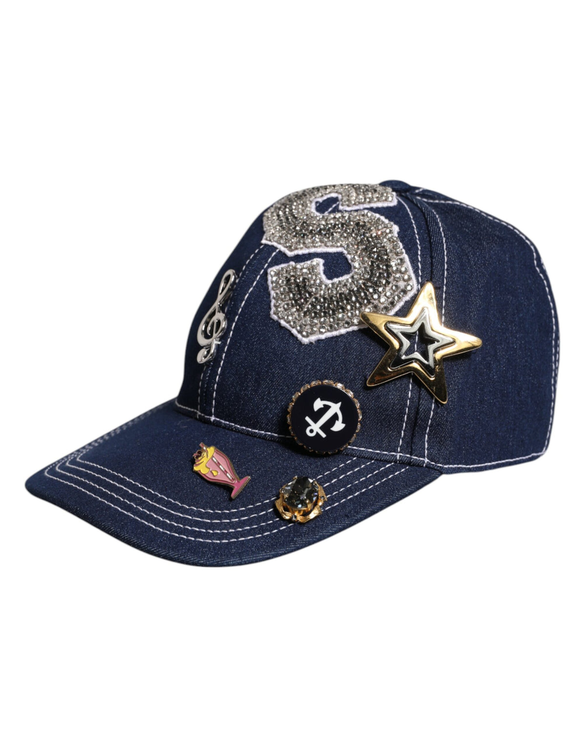 Elevate your style with the Dolce & Gabbana Blue Crystal Embellishment Baseball Cap, a masterpiece of Italian craftsmanship blending luxury and urban elegance.
