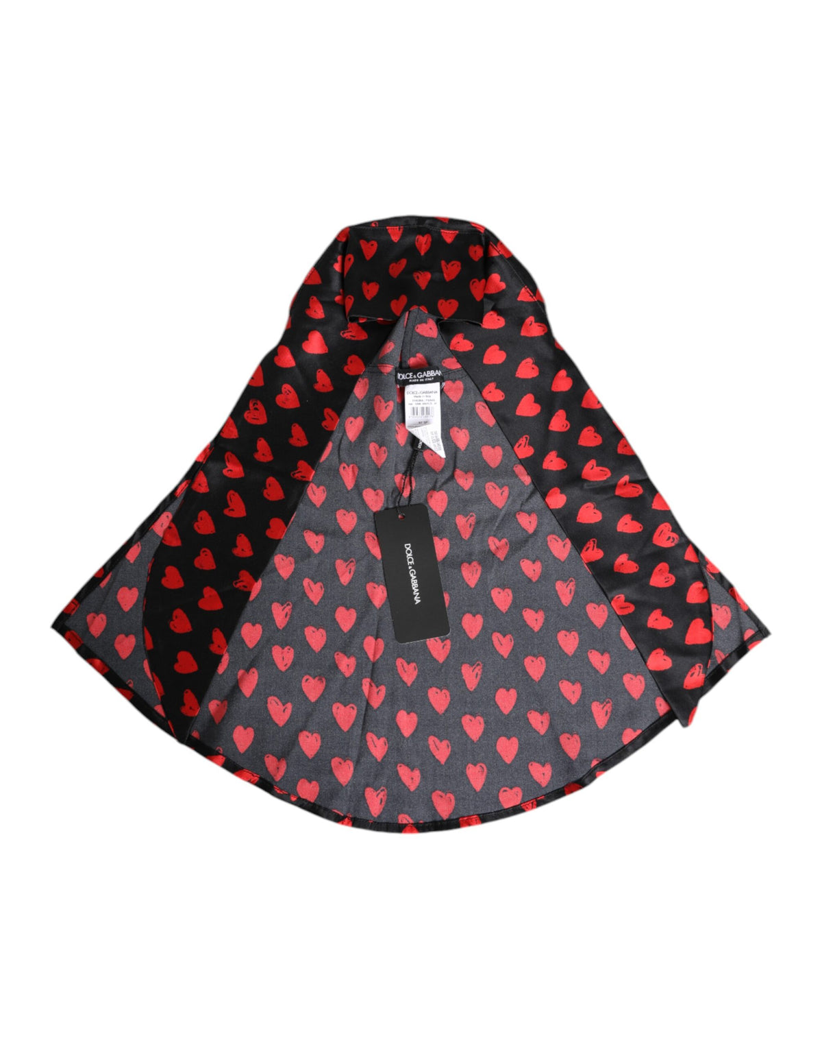 Elevate your summer style with the Dolce & Gabbana Black Red Hearts Polyester Hat, a masterpiece of artisanal luxury, crafted in Italy for the discerning fashion lover.