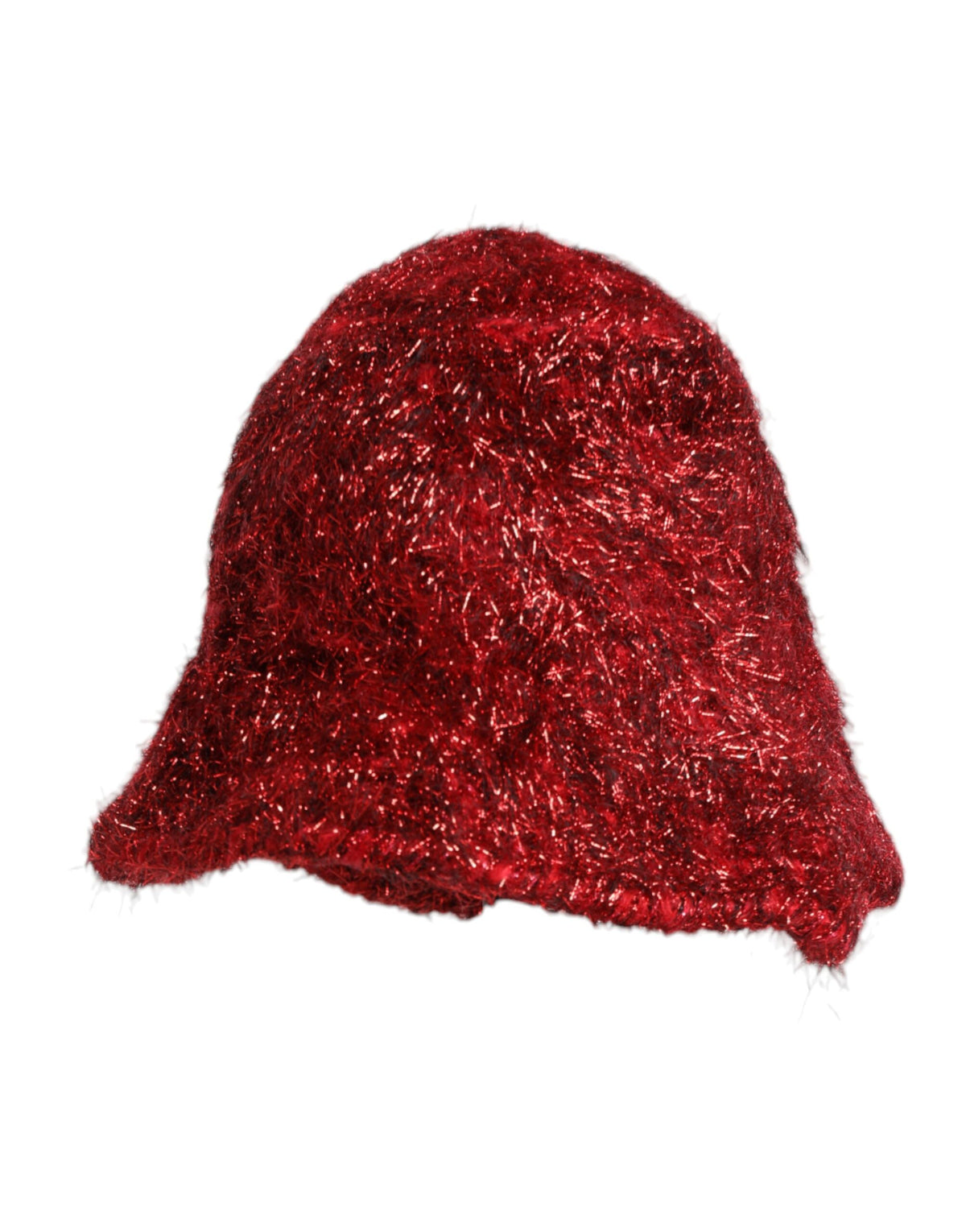 Indulge in the luxurious allure of the Dolce & Gabbana Red Viscose Tinsel Wide Brim Bucket Hat, a statement piece that embodies haute couture elegance and exquisite Italian craftsmanship.