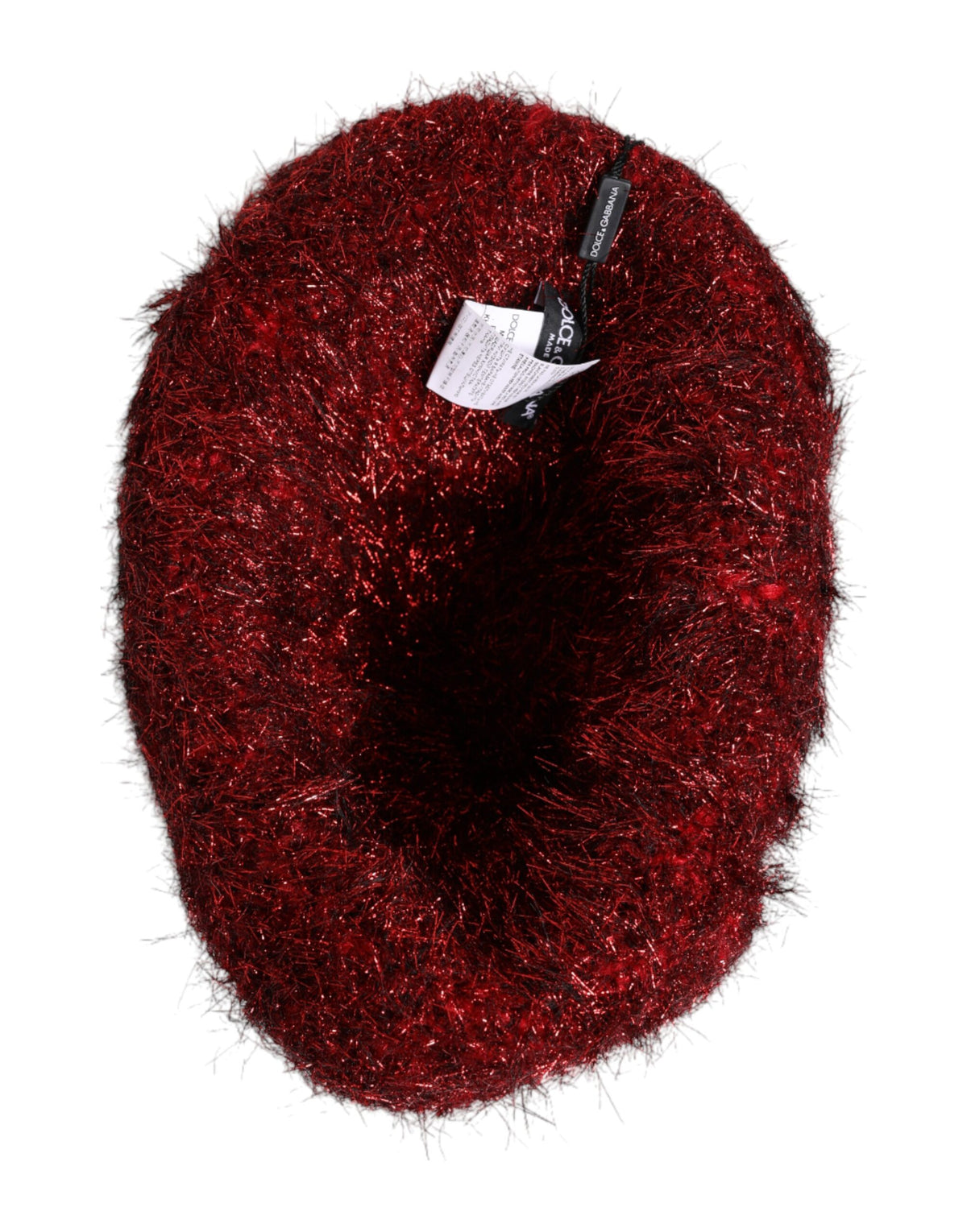 Indulge in the exquisite allure of the Dolce & Gabbana Red Viscose Tinsel Wide Brim Bucket Hat, a masterpiece of Italian craftsmanship that elevates every occasion.