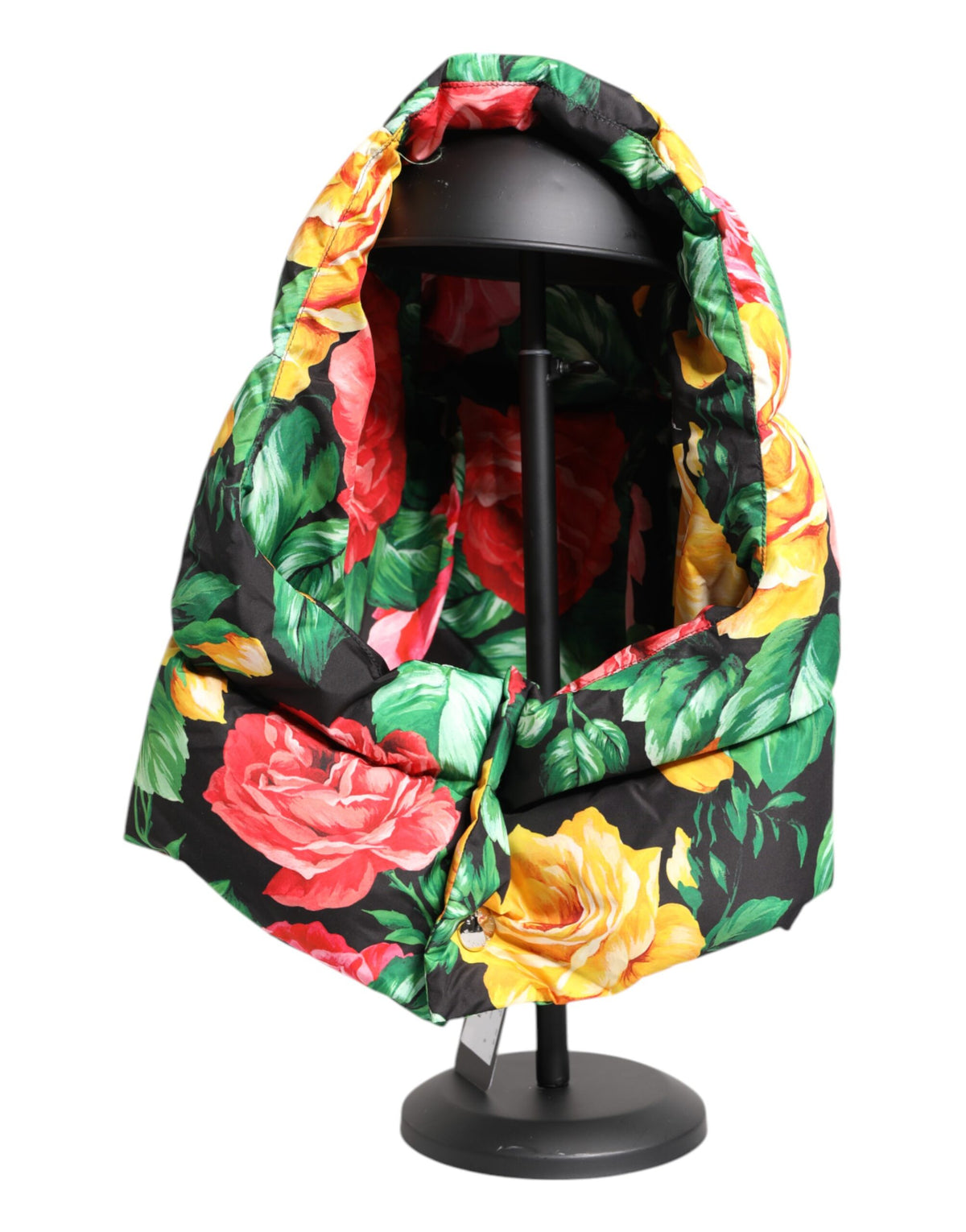 Indulge in the artistry of the Dolce & Gabbana Multicolor Floral Print Whole Head Wrap Hat, a luxurious expression of Italian craftsmanship and vibrant elegance for any occasion.