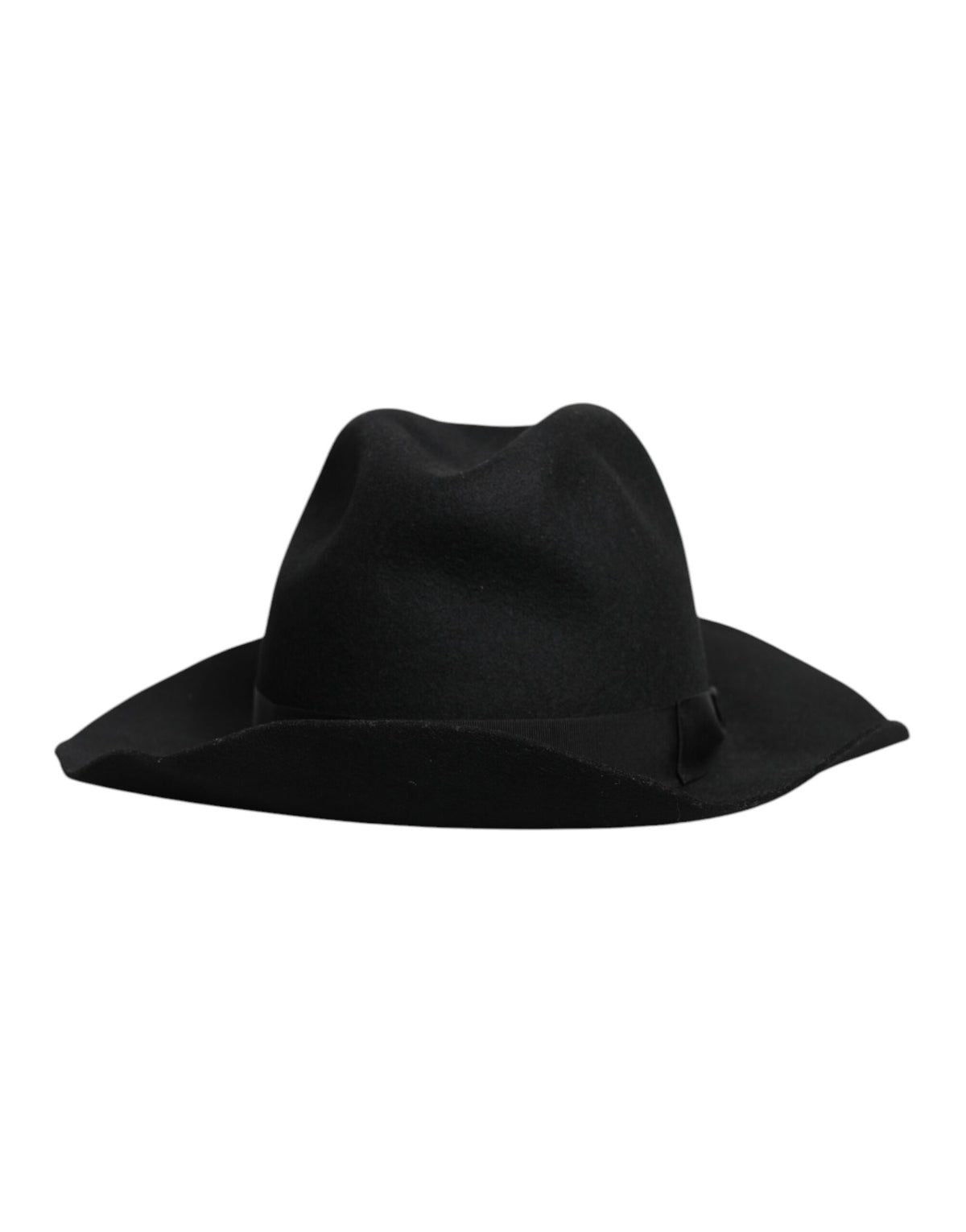 Indulge in the artisanal elegance of the Dolce & Gabbana Black Wide Brim Trilby Fedora Hat, a timeless accessory that embodies luxury and sophistication for the discerning individual.