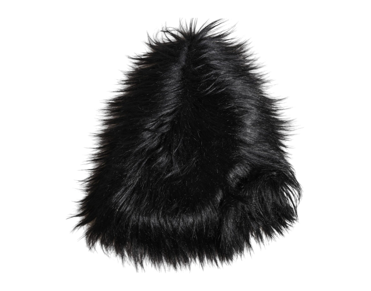 Indulge in the exquisite Dolce & Gabbana Black Acrylic Fur Women's Bucket Hat, a timeless couture accessory that embodies luxury and sophistication for every occasion.
