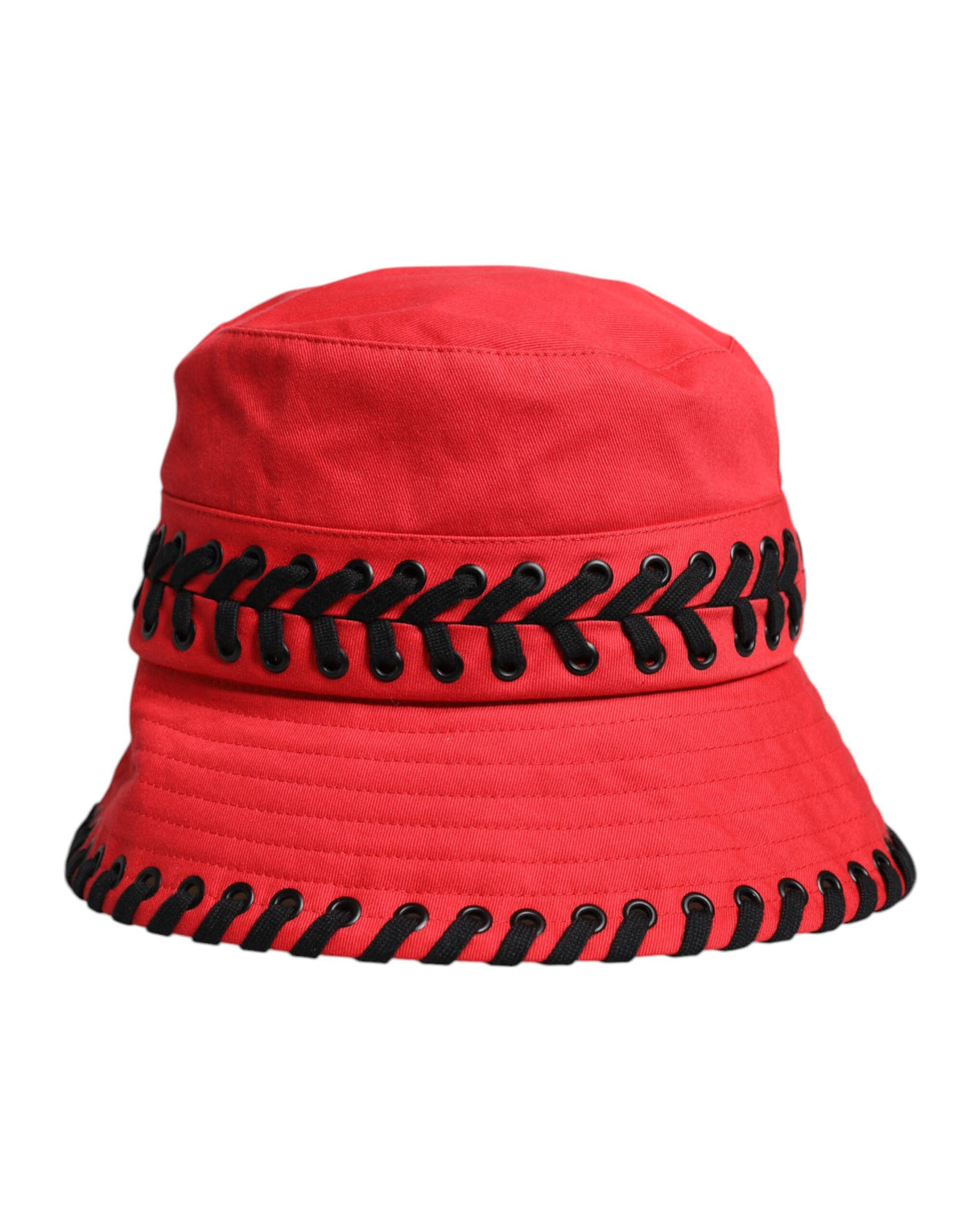 Indulge in the exquisite Dolce & Gabbana Red Lace Wide Brim Bucket Hat, a timeless masterpiece of artisanal elegance, perfect for elevating any sophisticated ensemble.